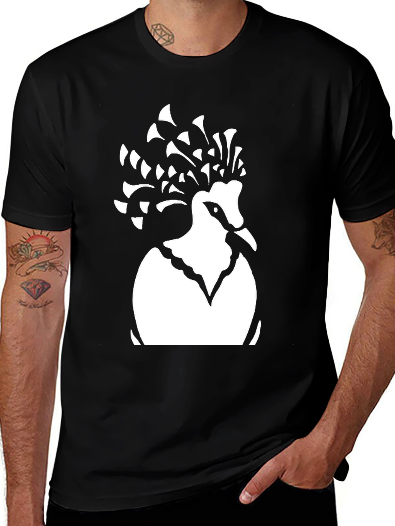 Variant 7 of Crowned Pigeon Graphic Tee - Unique Bird Design