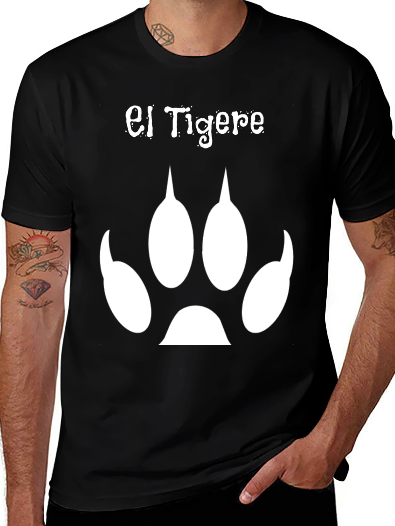 Variant 16 of El Tigere T-Shirt - Cool Tiger Paw Design