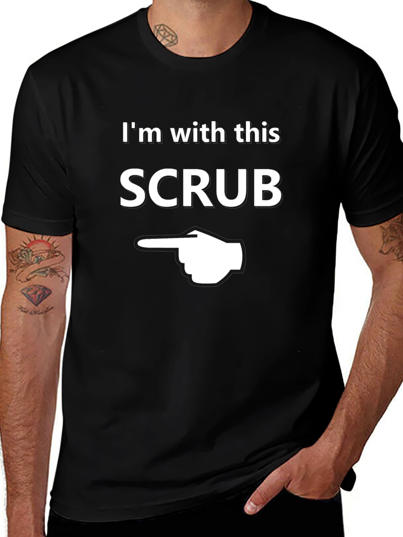 Variant 11 of I'm With This Scrub Novelty Graphic T-Shirt