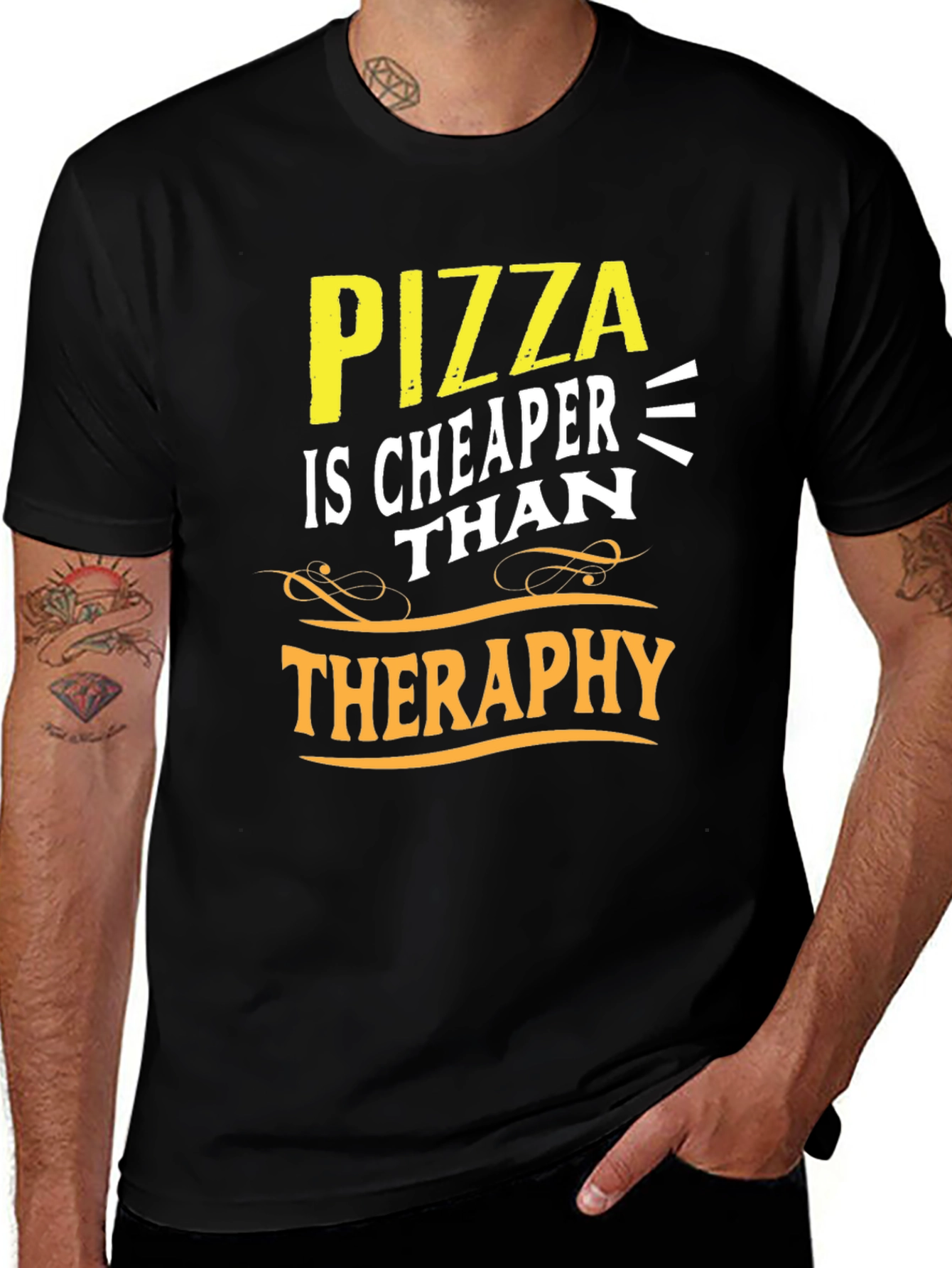 Variant 24 of Pizza Cheaper Than Therapy Graphic Tee