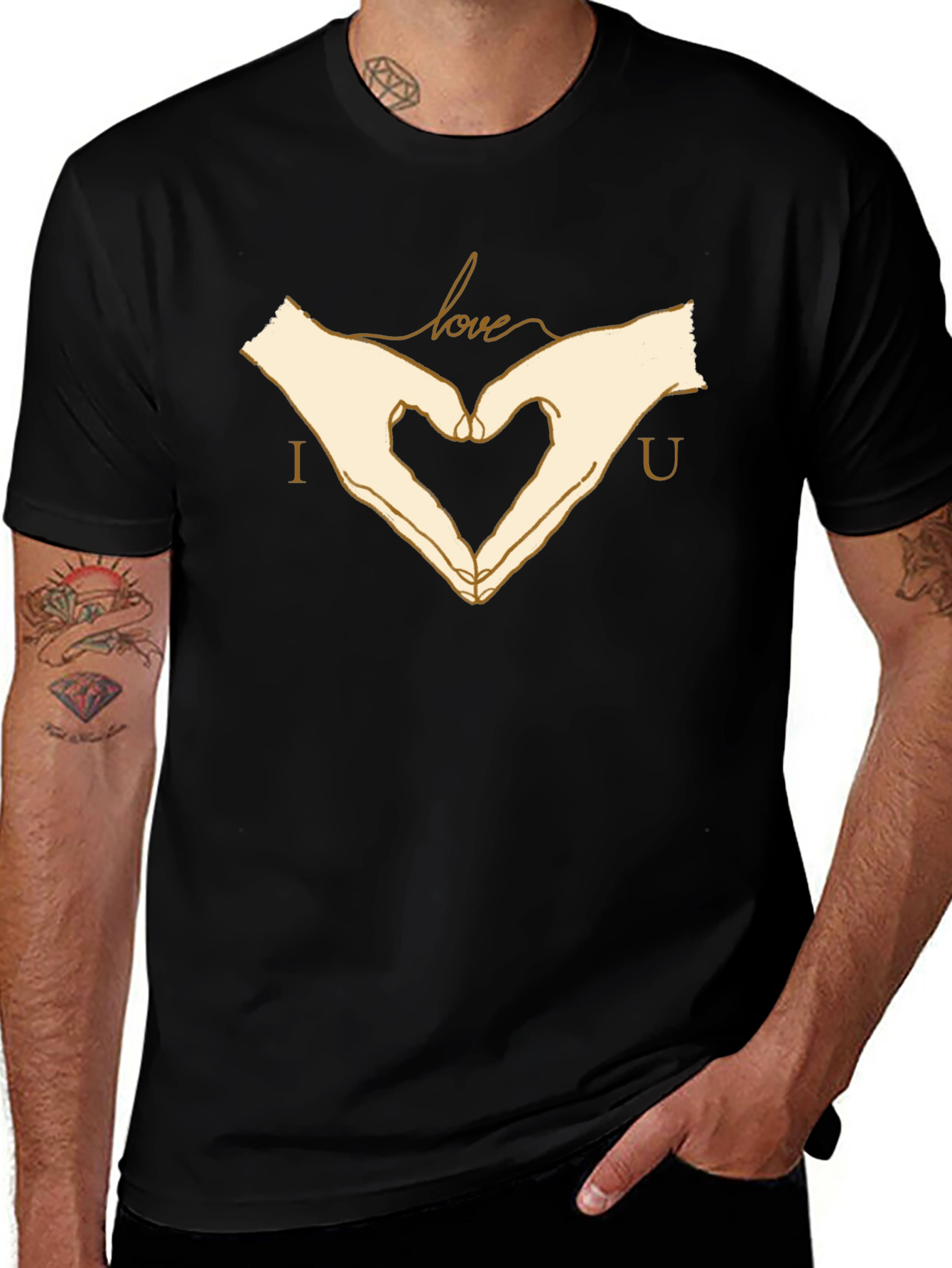 Variant 11 of I Love You Hand Heart Gesture T-Shirt