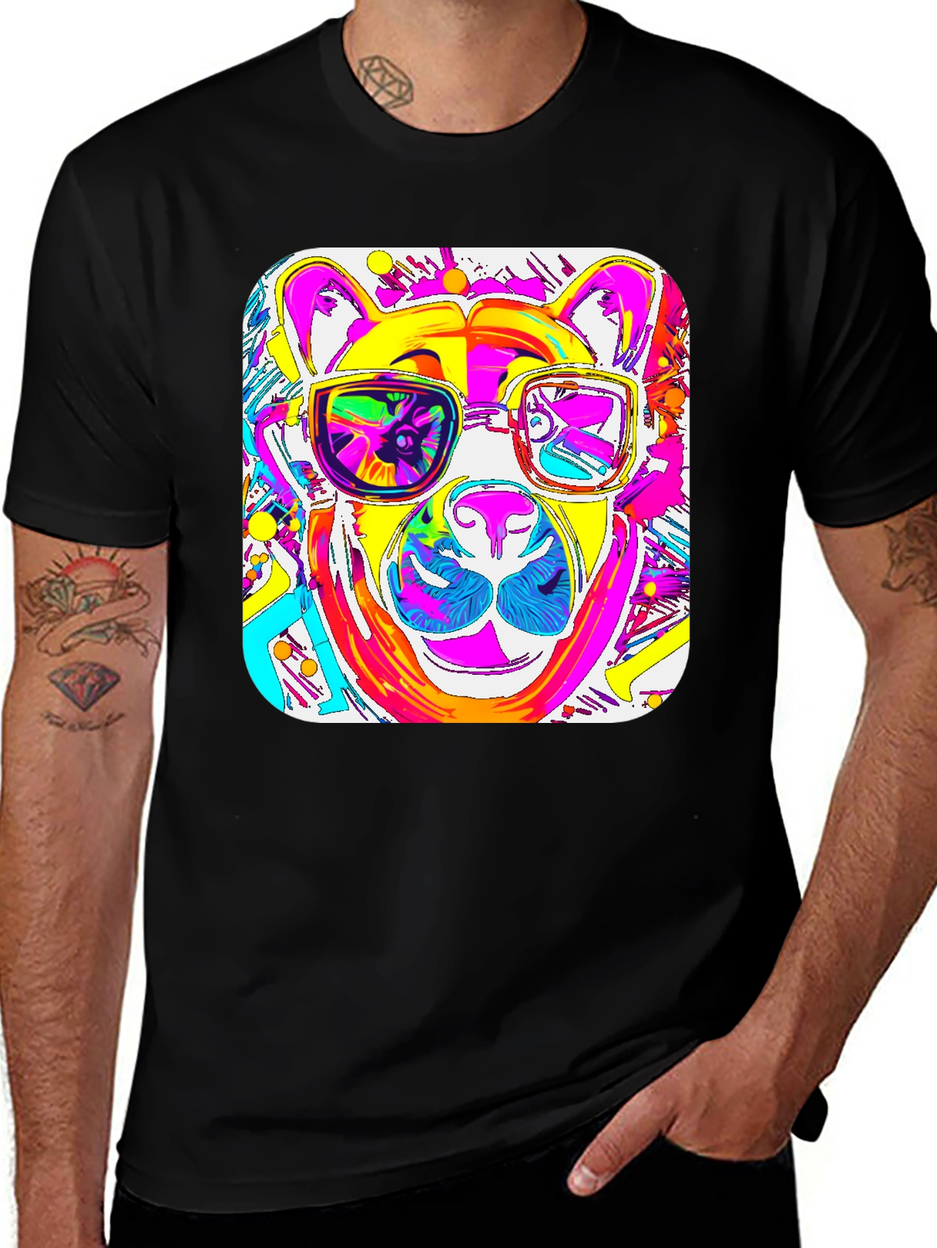 Variant 12 of Vibrant Dog Graphic Tee - Cool Canine Style