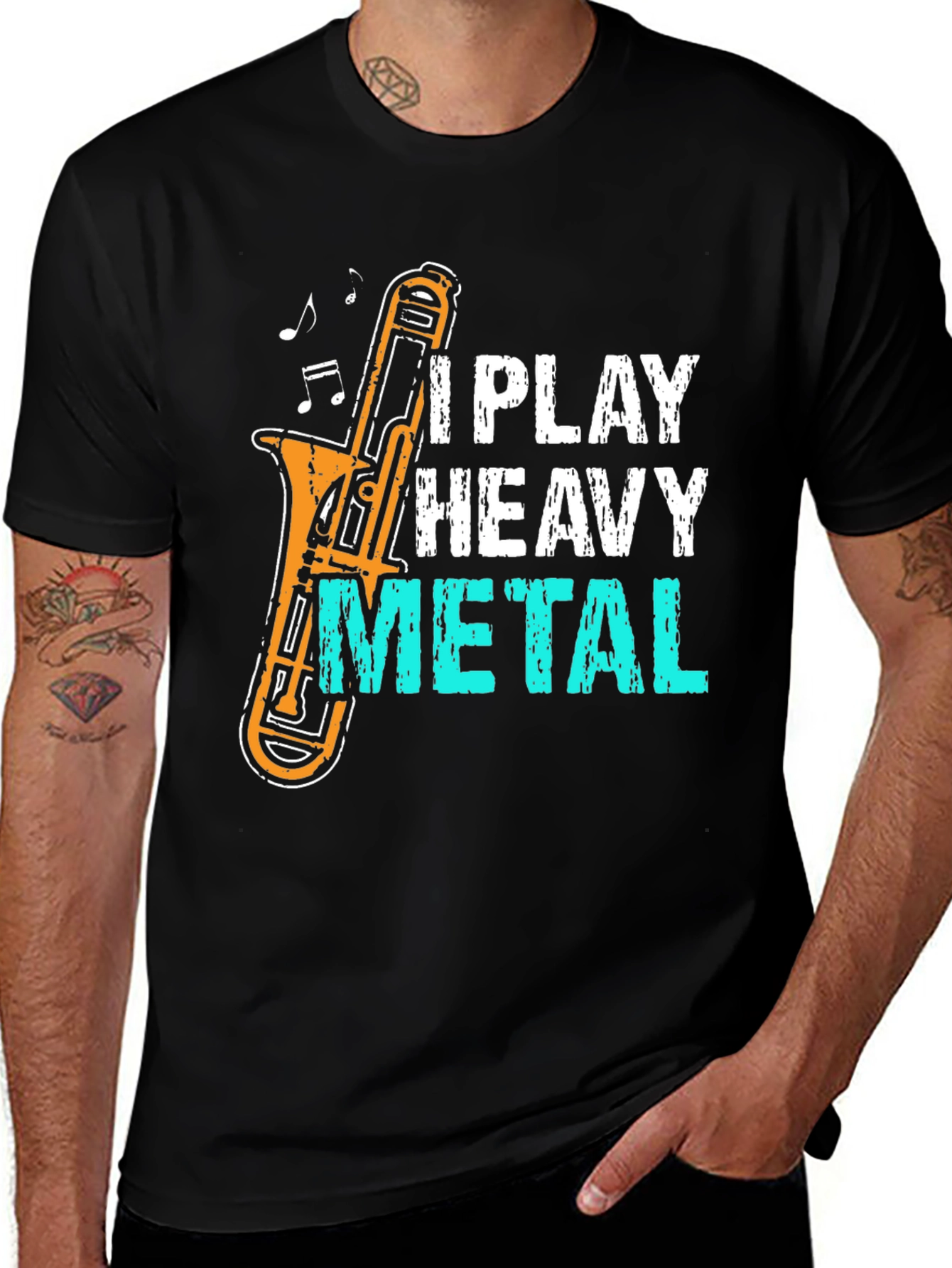 Variant 13 of I Play Heavy Metal Trombone Graphic Tee