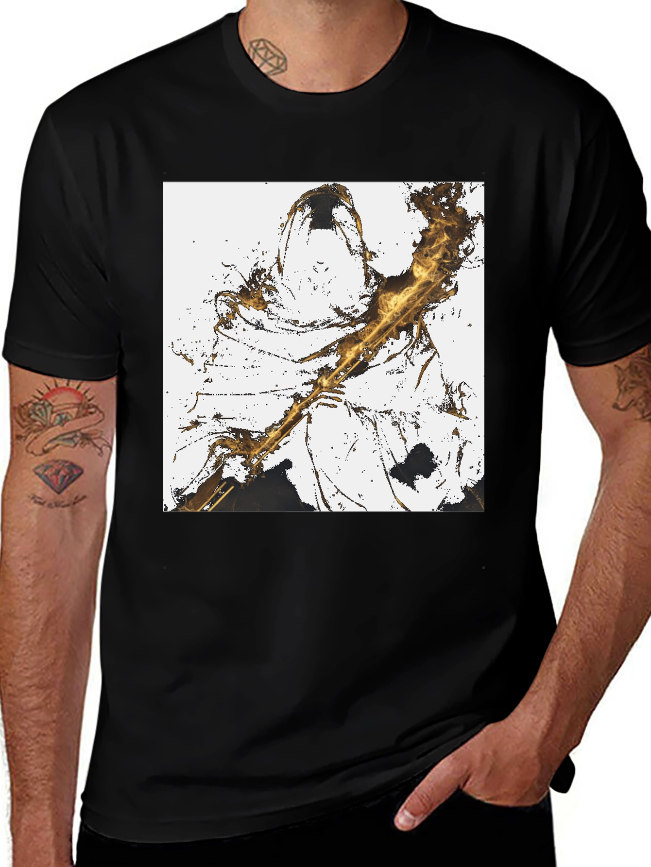 Variant 29 of Artistic Monk Graphic Tee - Black Unisex T-Shirt
