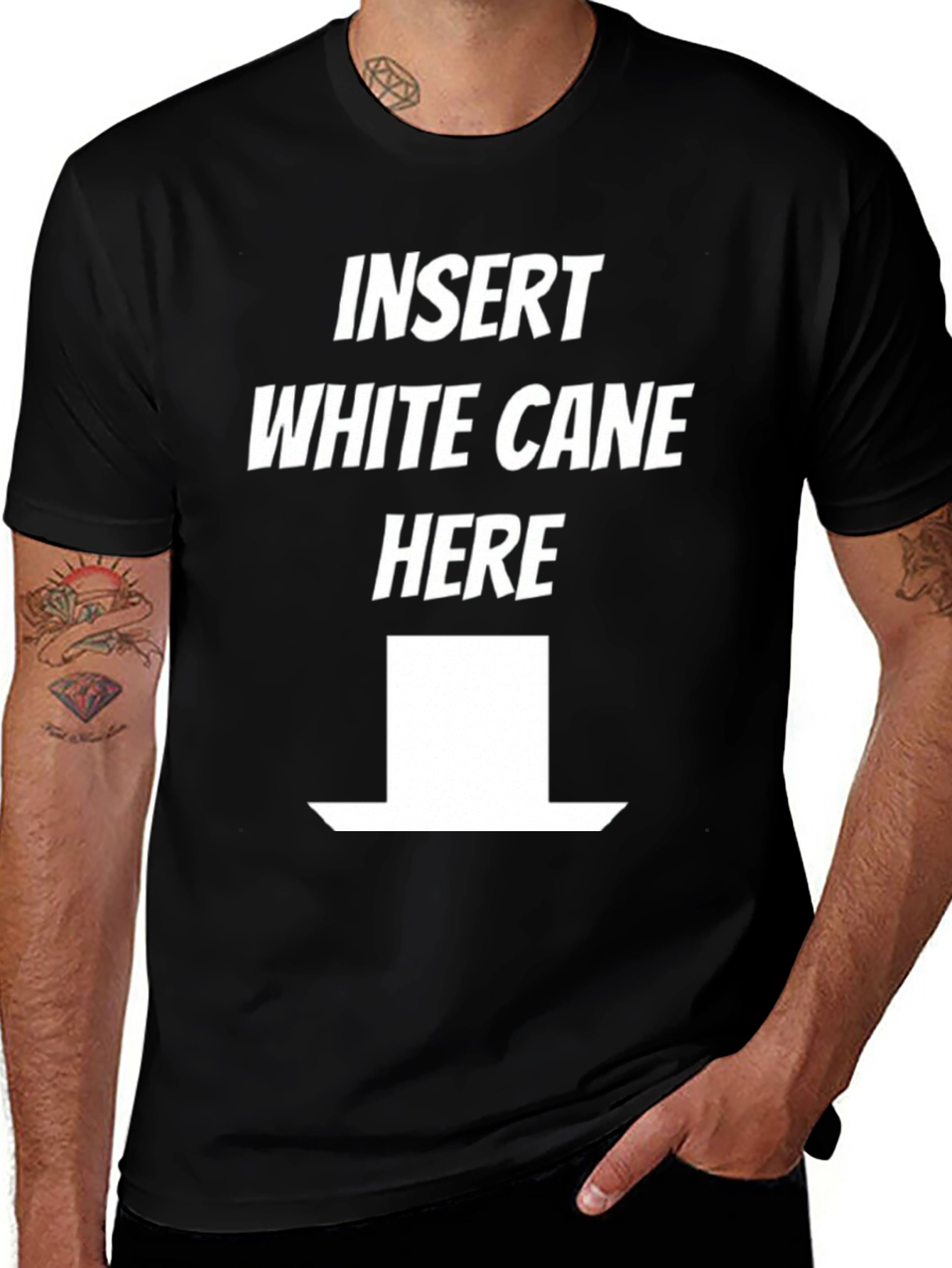 Insert White Cane Here Graphic T-Shirt