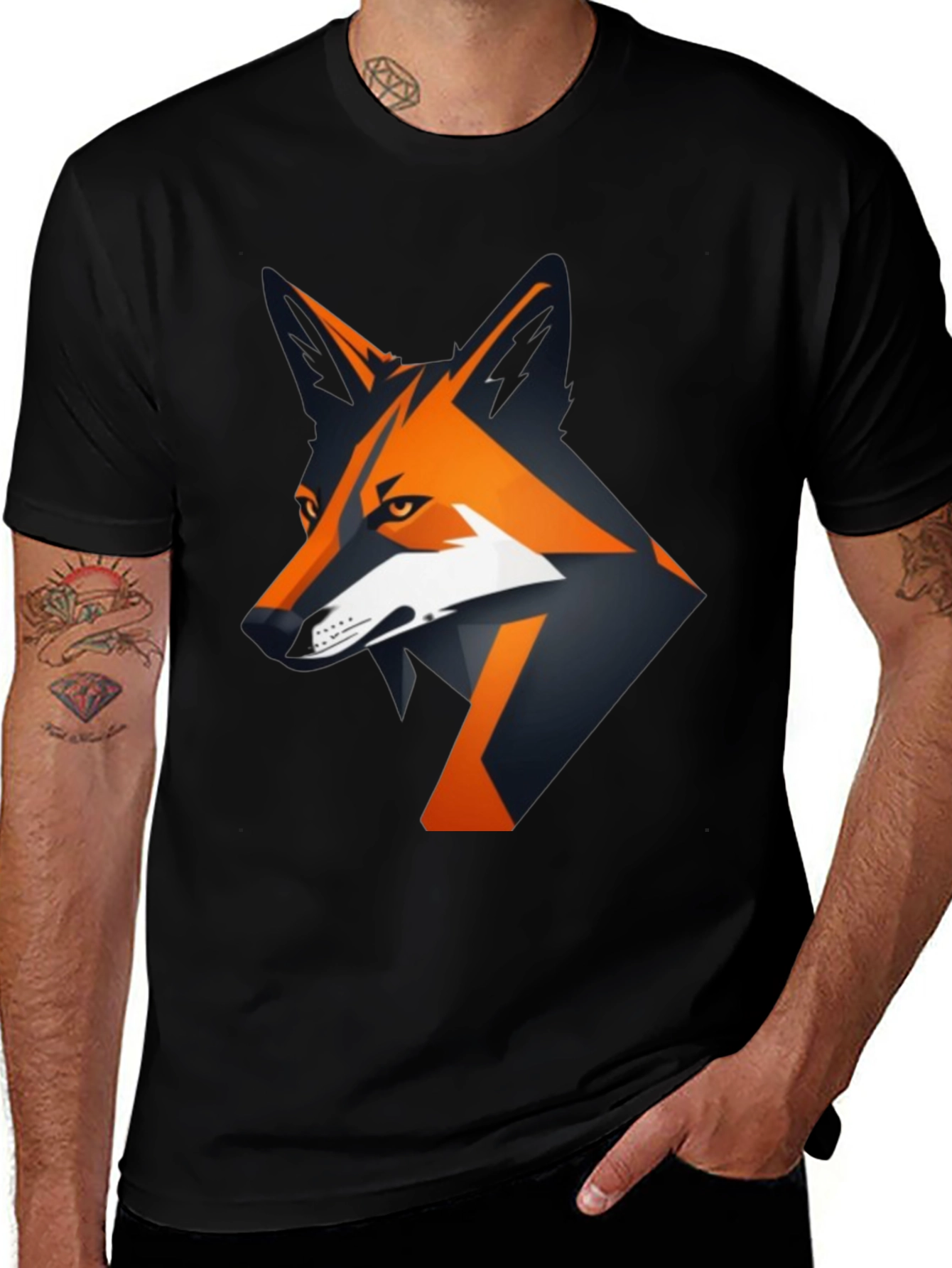 Variant 4 of Fox Head Graphic Tee - Mens Black T-Shirt