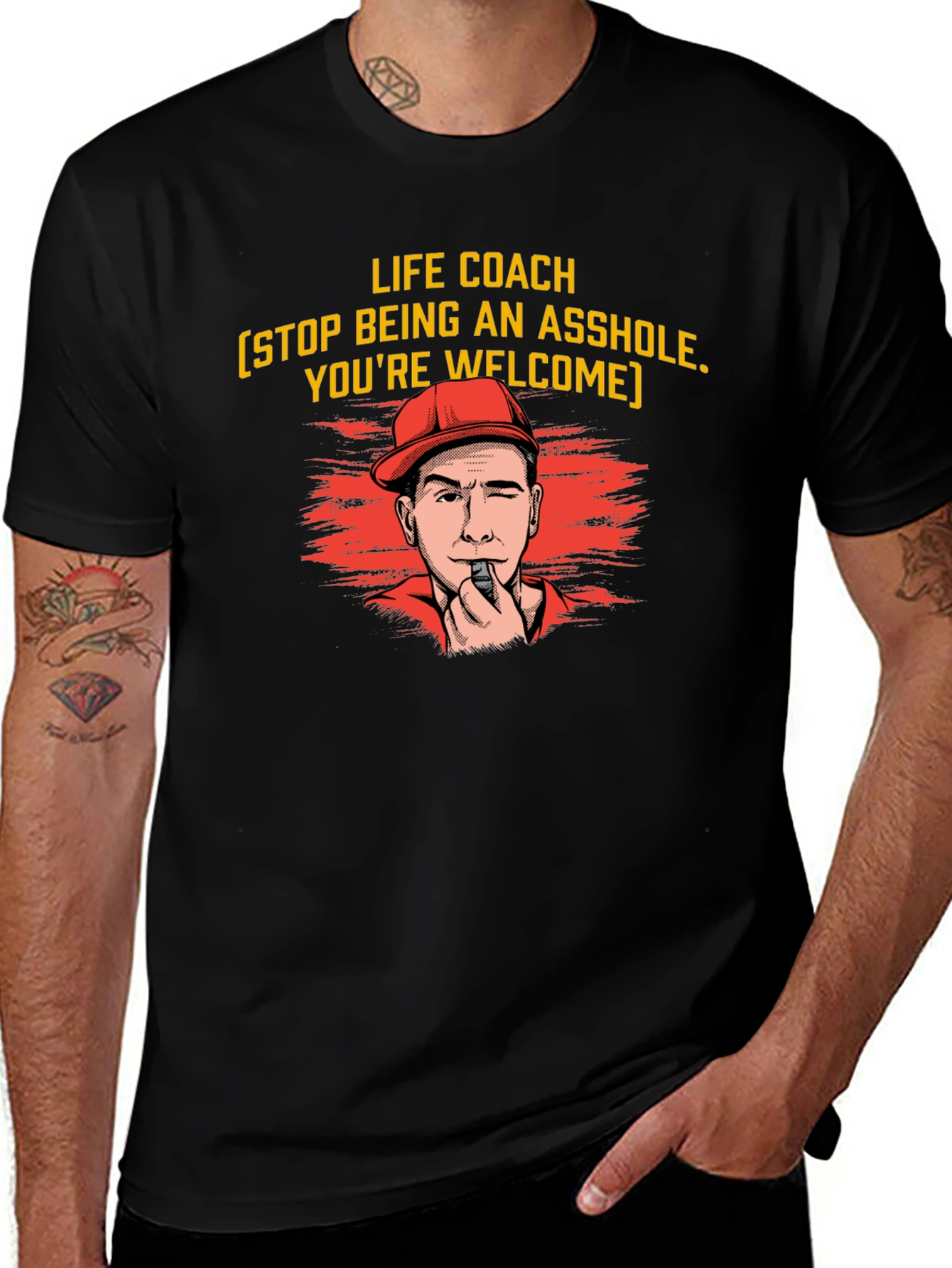 Variant 17 of Life Coach Graphic Tee - Stop Being An A**hole