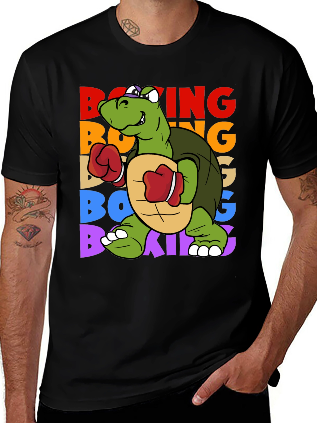 Variant 14 of Boxing Turtle Graphic Tee - Punchy Style
