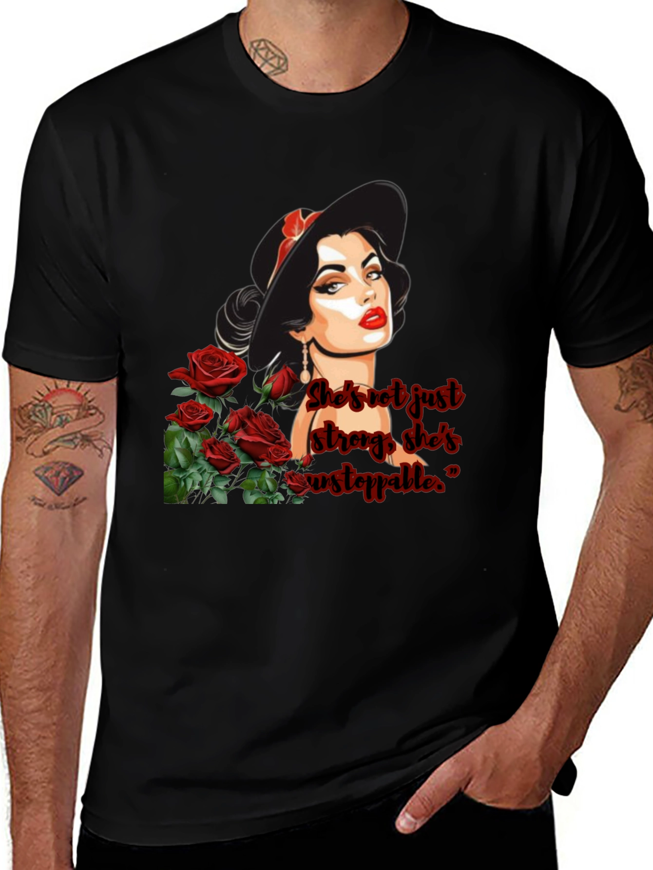 Variant 4 of Woman & Roses Graphic Tee