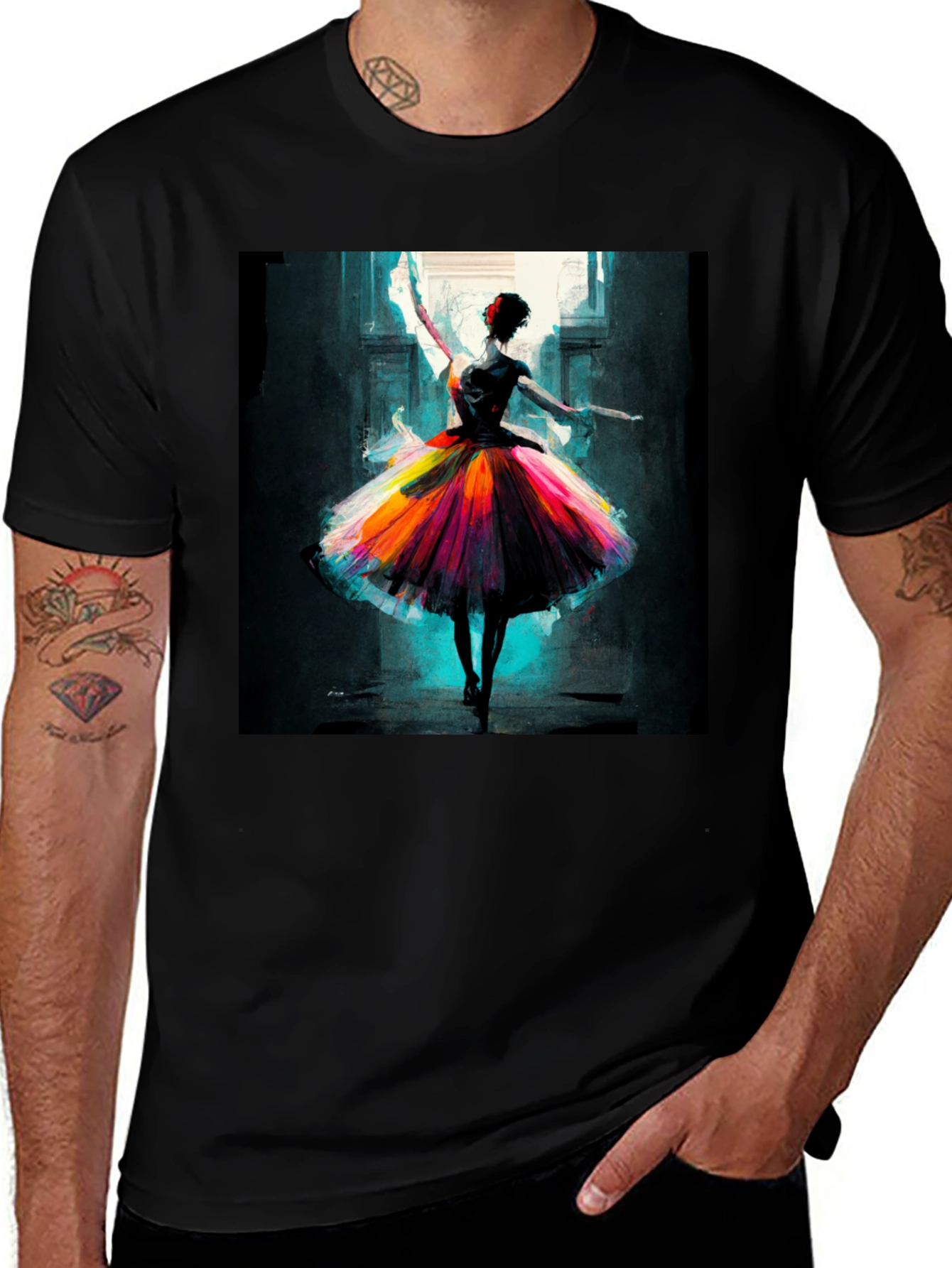 Variant 5 of Ballerina Art Black T-Shirt