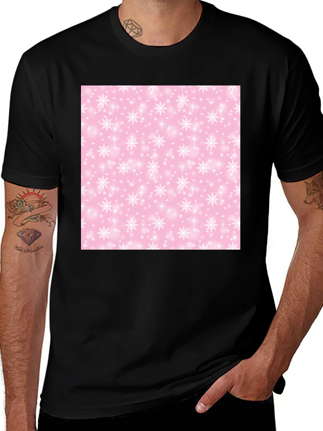 Snowflake Patterned T-Shirt