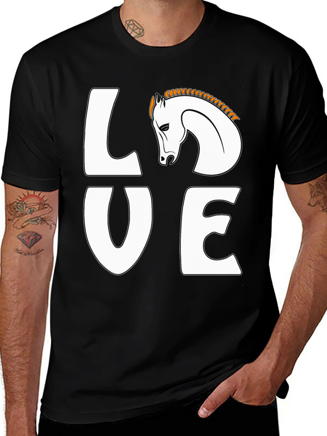 Variant 12 of Love Horses Black T-Shirt