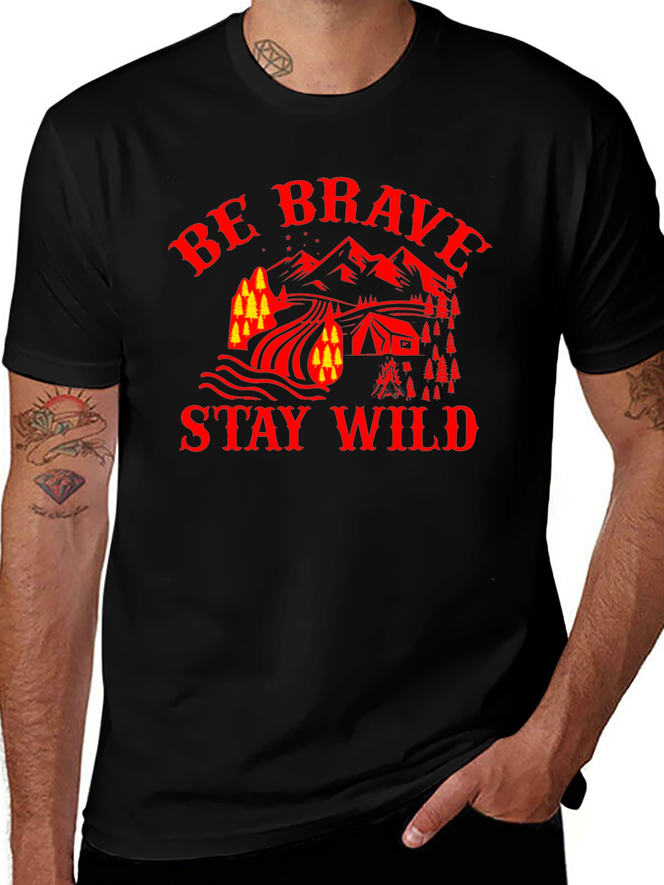 Variant 15 of Be Brave Stay Wild Graphic Tee