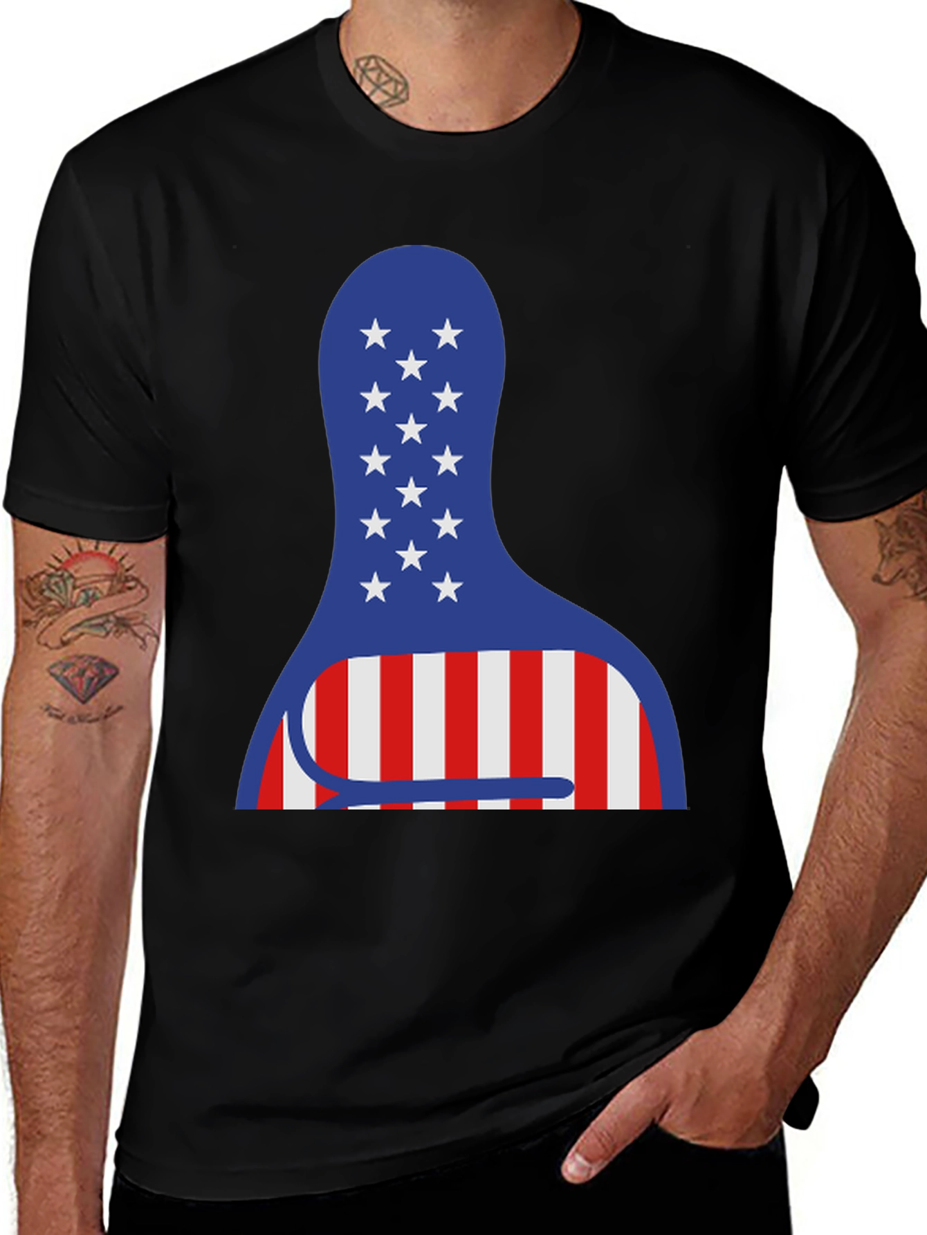 Variant 9 of American Bowling Pin Tee - Patriotic USA Shirt