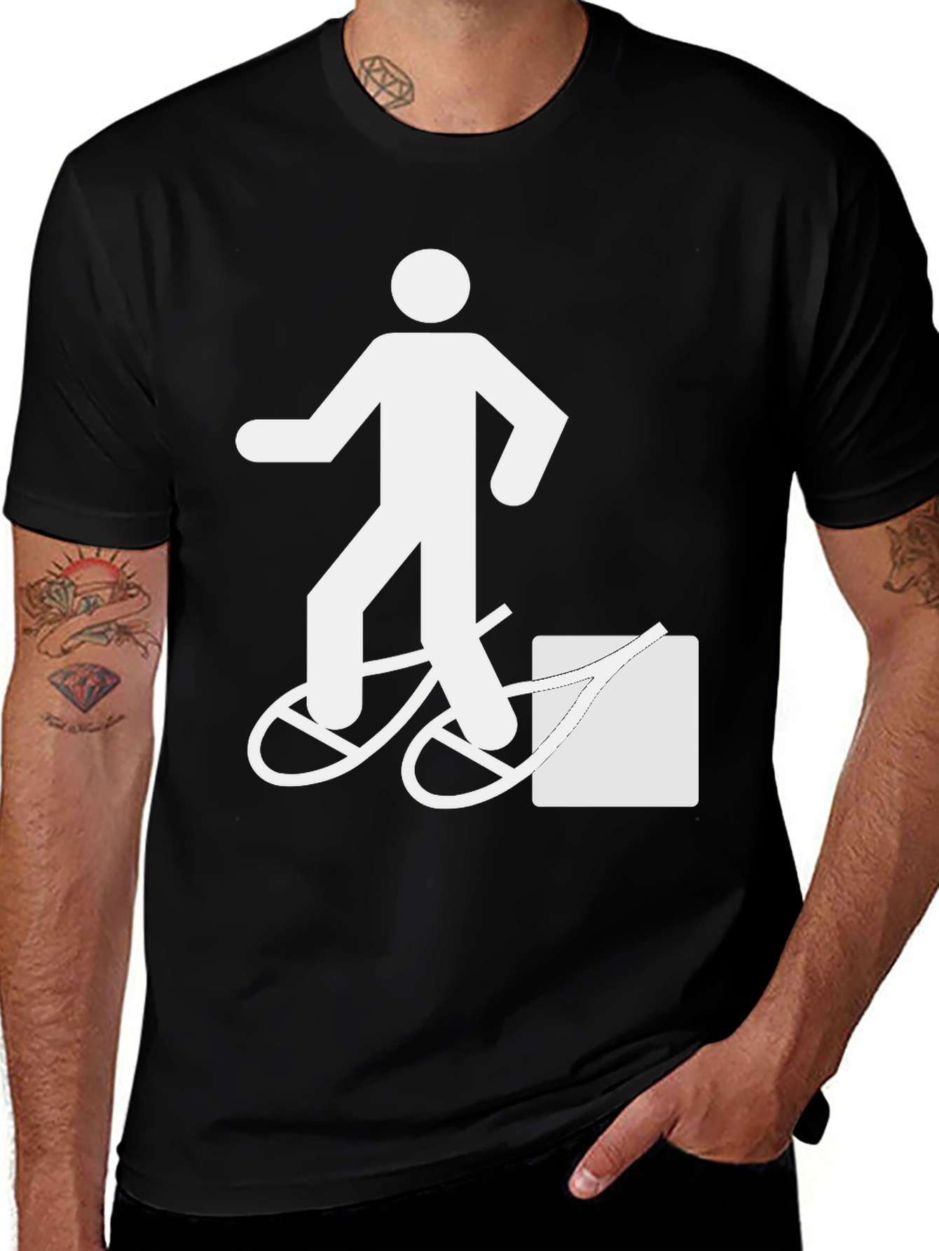 Variant 11 of Funny T-Shirt: Man Walking Bike Fail Graphic Tee