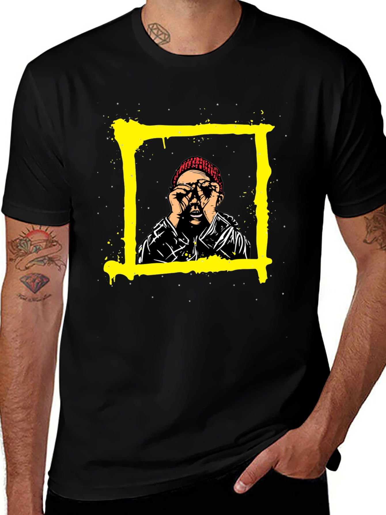 Variant 4 of Edgy Graphic Tee: Man in Frame Design
