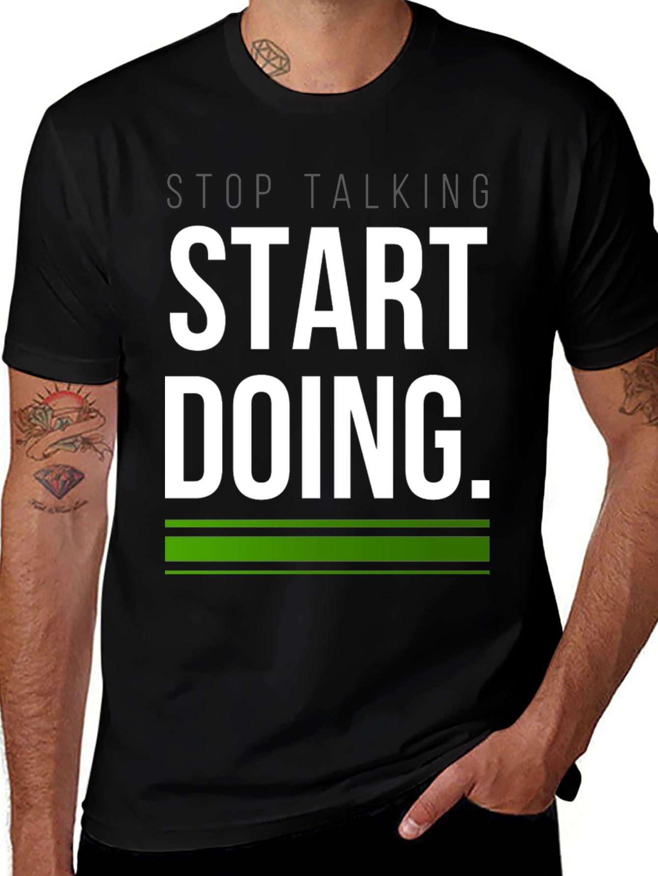 Variant 22 of Start Doing Tee - Motivational Black T-Shirt