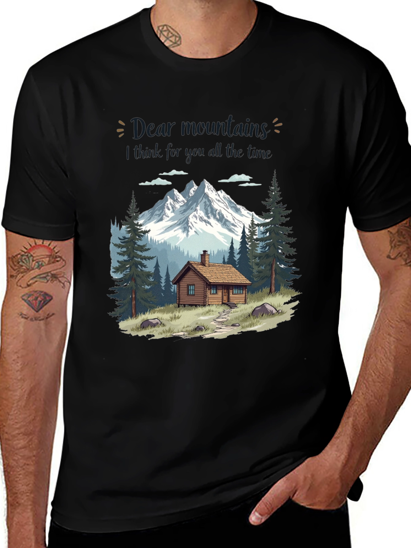 Variant 28 of Mountains Cabin Graphic Tee