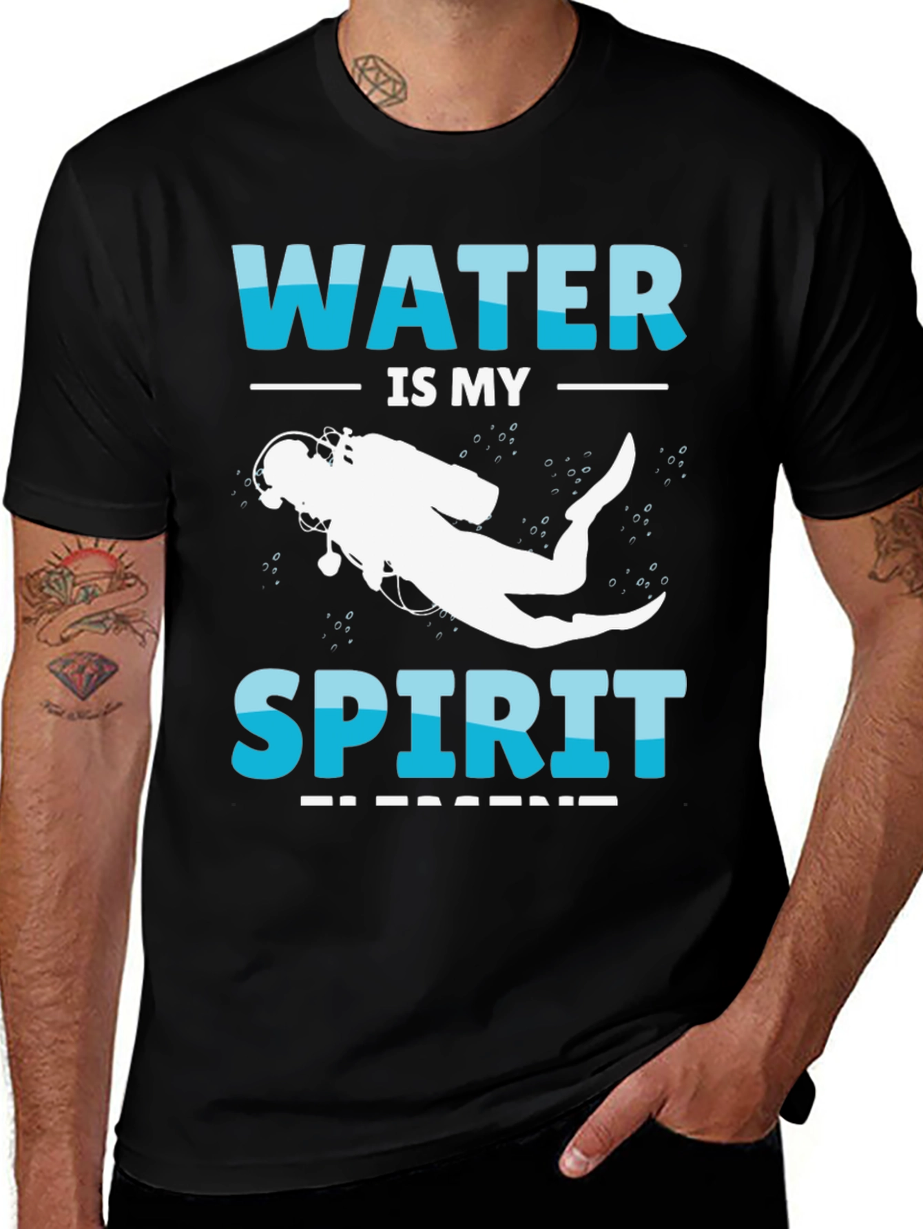 Variant 11 of Water is My Spirit Scuba Diving T-Shirt