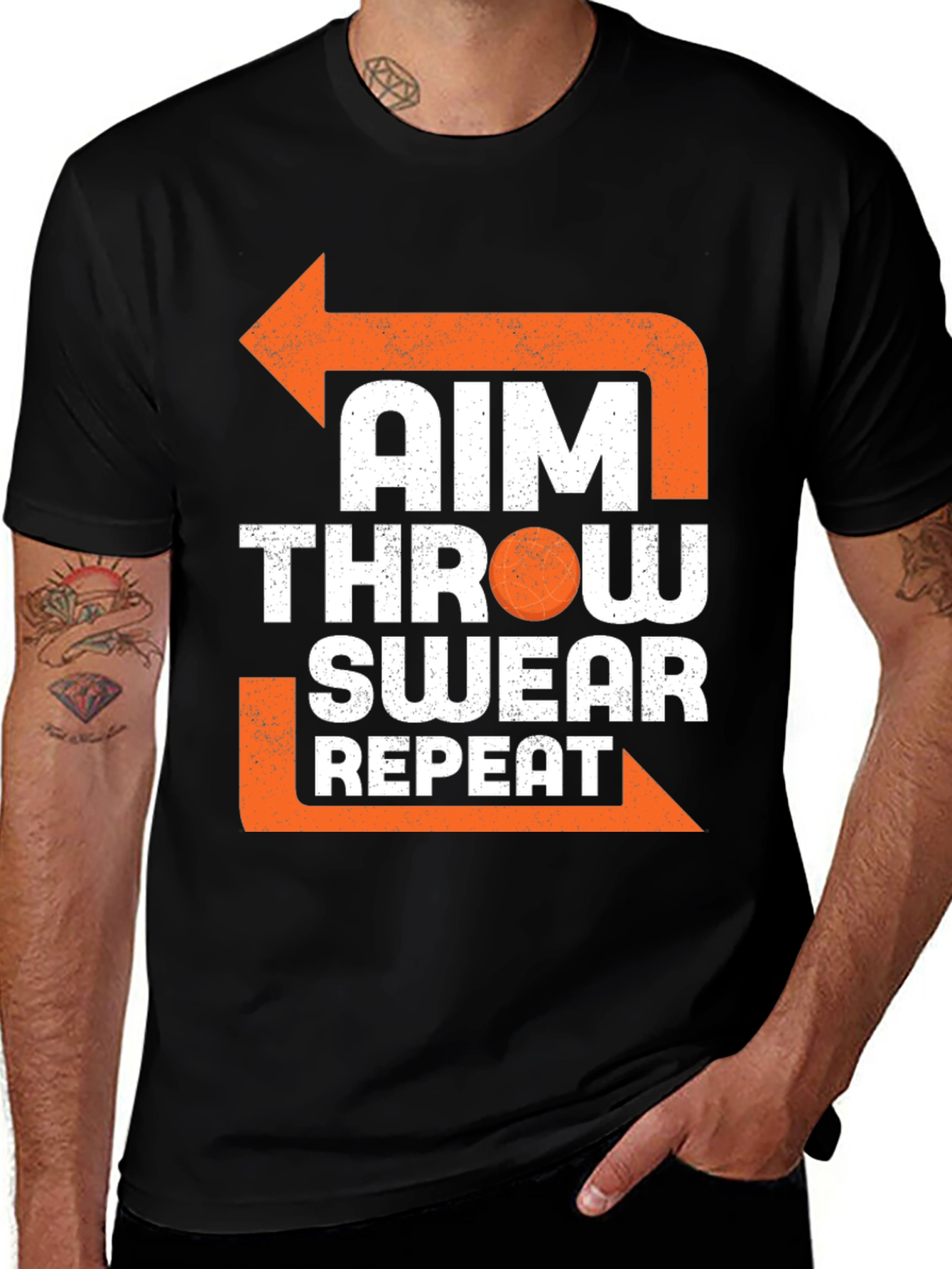 Variant 22 of Aim Throw Swear Repeat Funny T-Shirt