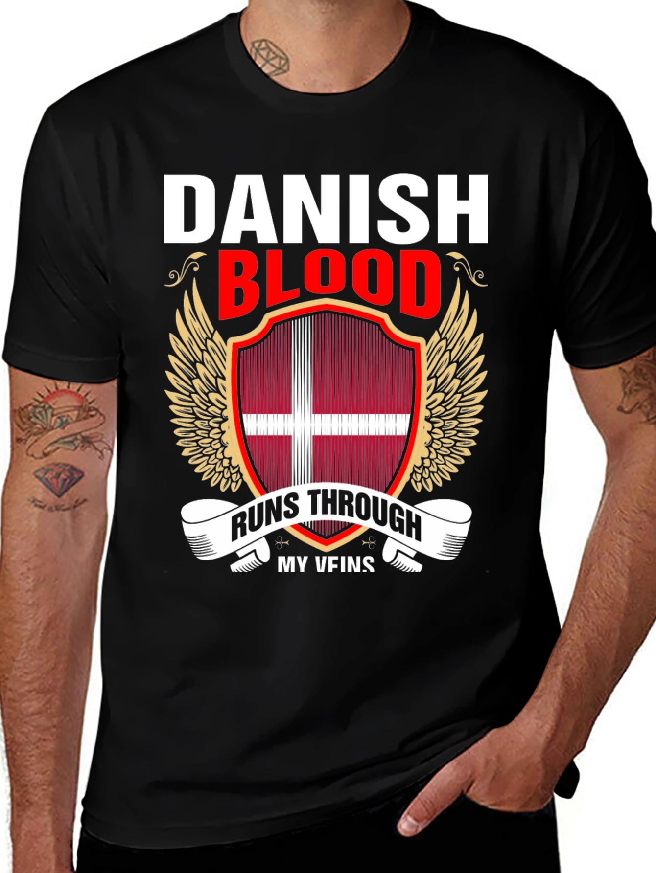 Danish Blood T-Shirt Denmark Flag Pride