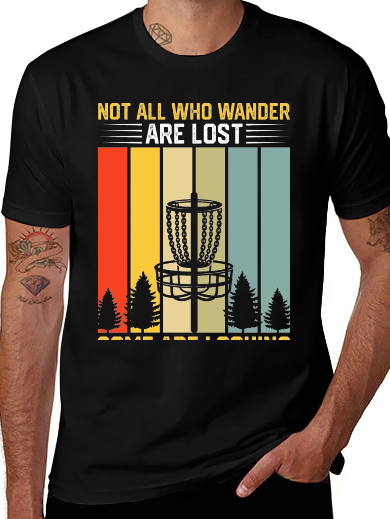 Variant 13 of Disc Golf T-Shirt - Not All Who Wander Are Lost