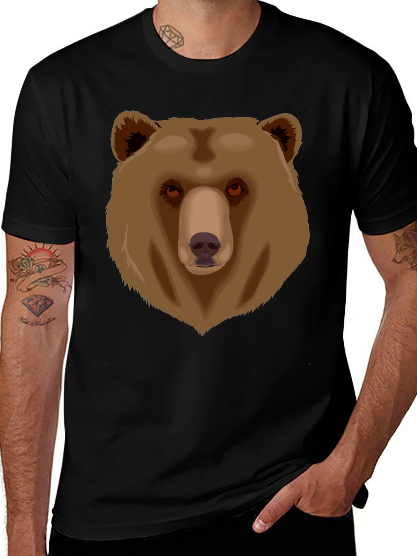 Variant 8 of Bear Graphic Black T-Shirt