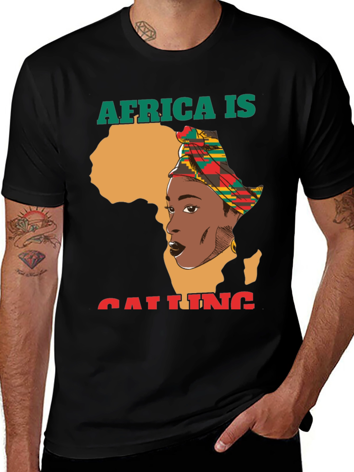 Africa Calling Graphic Tee - Unisex Black T-Shirt