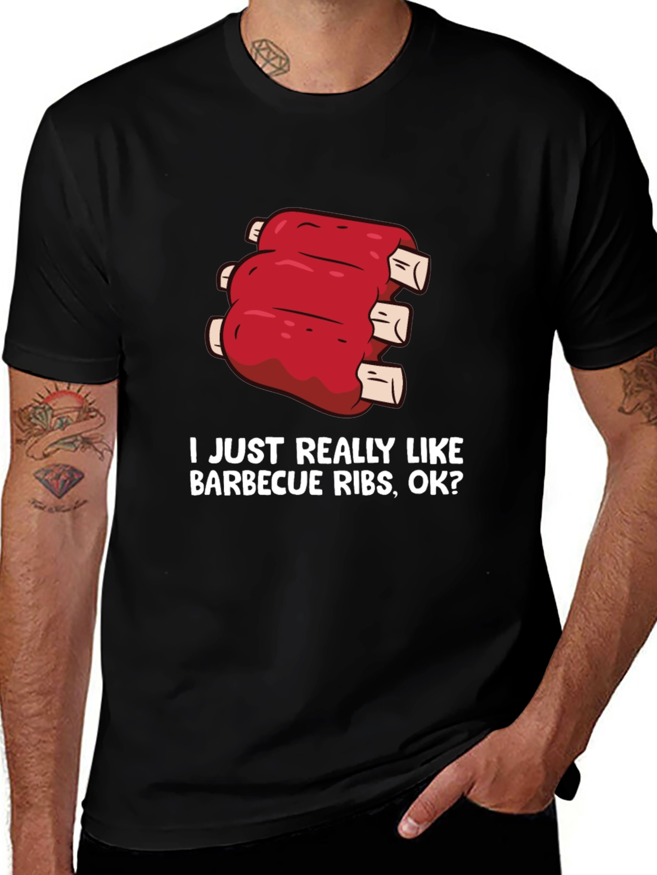 BBQ Ribs Lover T-Shirt - I Just Really Like Barbecue Ribs, OK?