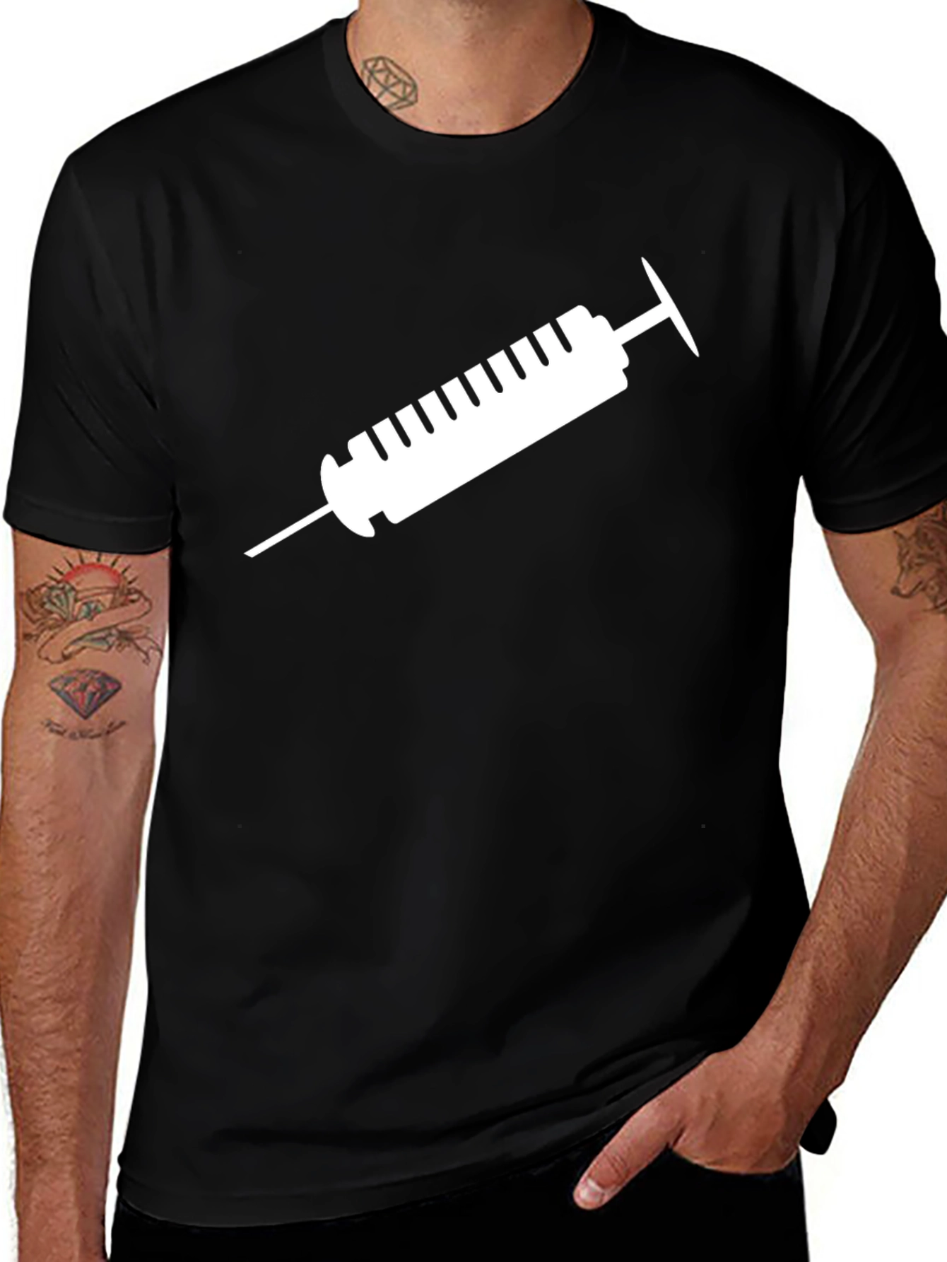 Variant 15 of Syringe Graphic Tee - Black Cotton T-Shirt