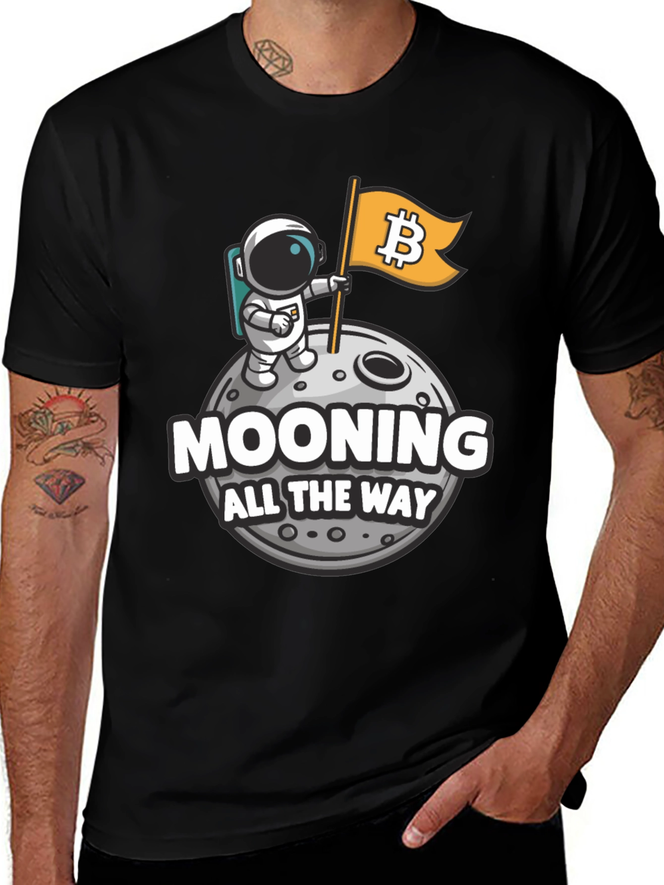 Bitcoin Mooning T-Shirt - Crypto Astronaut Tee