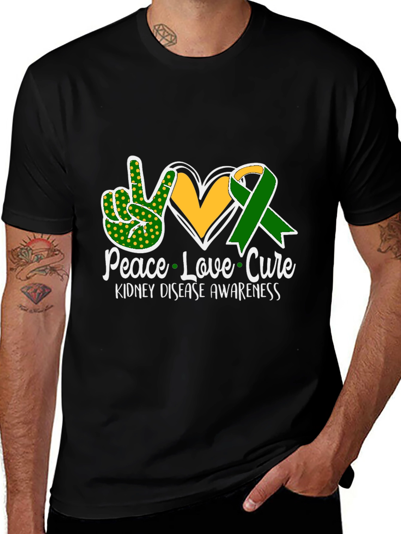 Peace Love Cure Kidney Disease Awareness T-Shirt