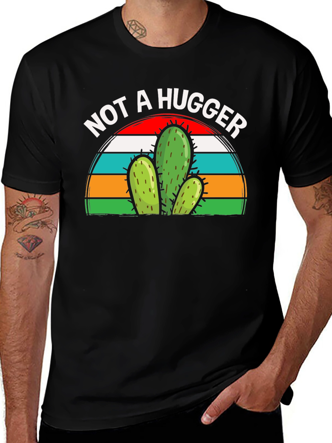 Variant 24 of Not a Hugger Cactus Graphic Tee