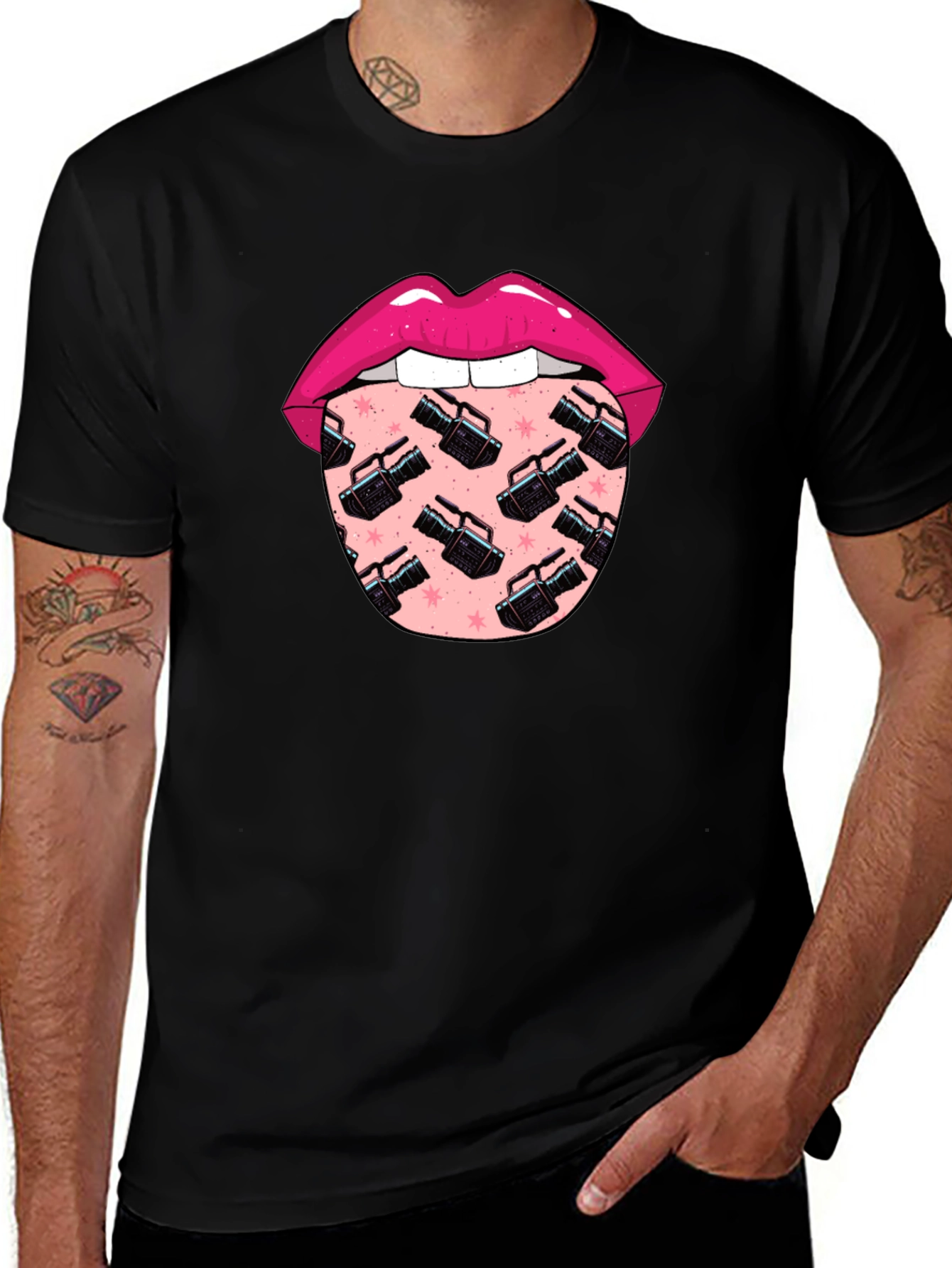 Variant 16 of Lips and Camcorder T-Shirt