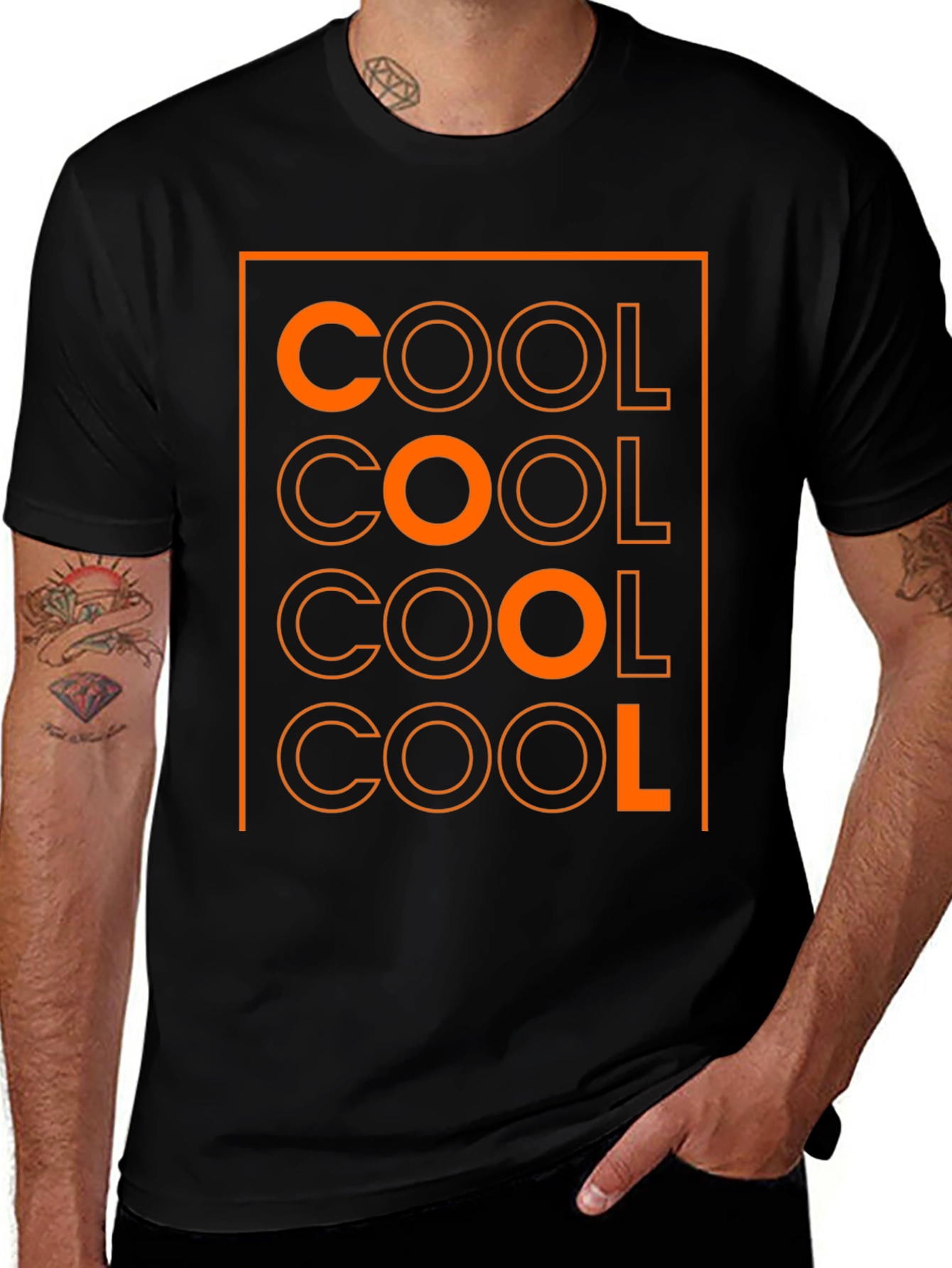 Variant 21 of Cool Graphic Tee - Men's Black Cotton Blend T-Shirt