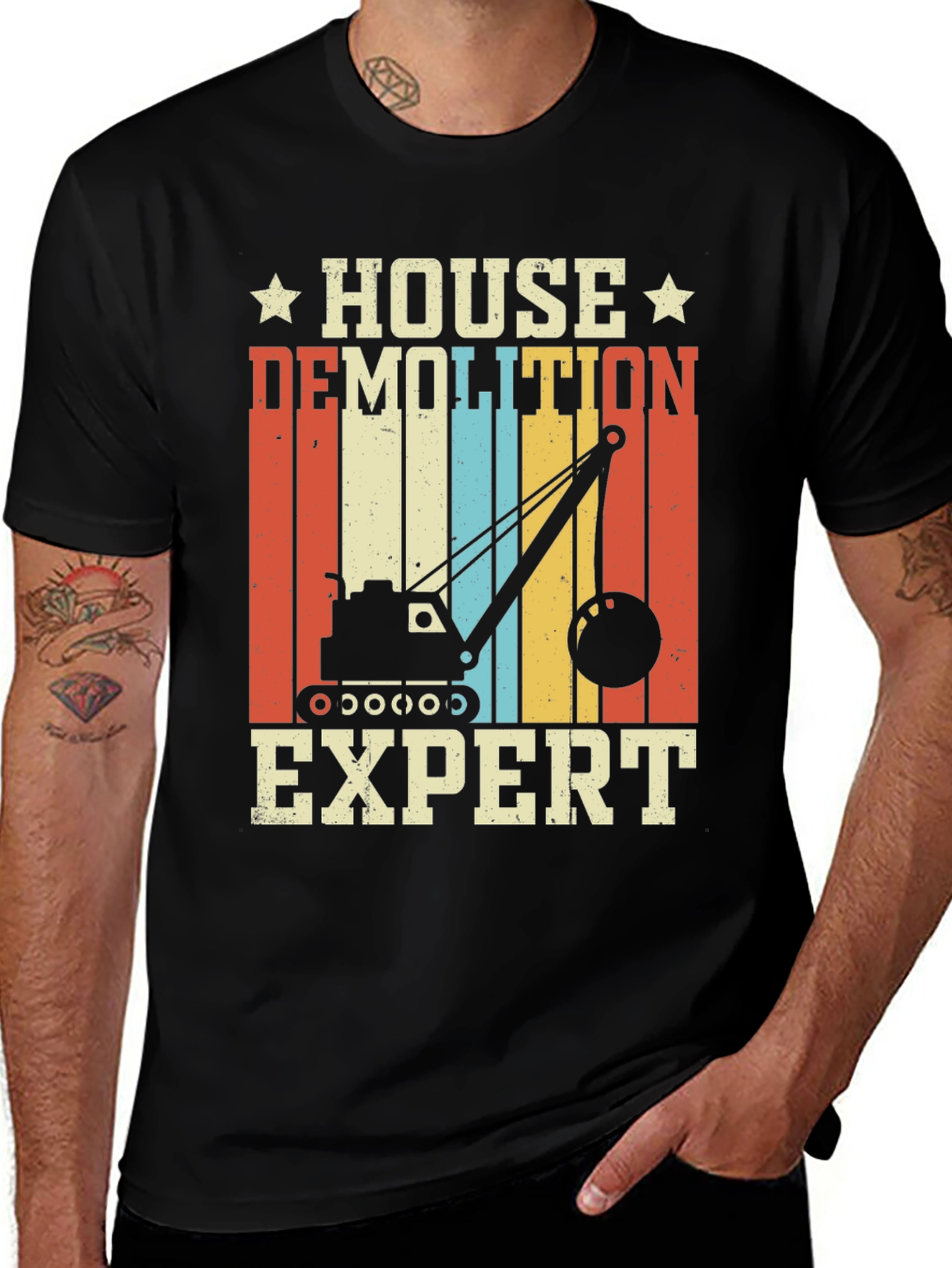 Variant 9 of House Demolition Expert T-Shirt, Retro Style