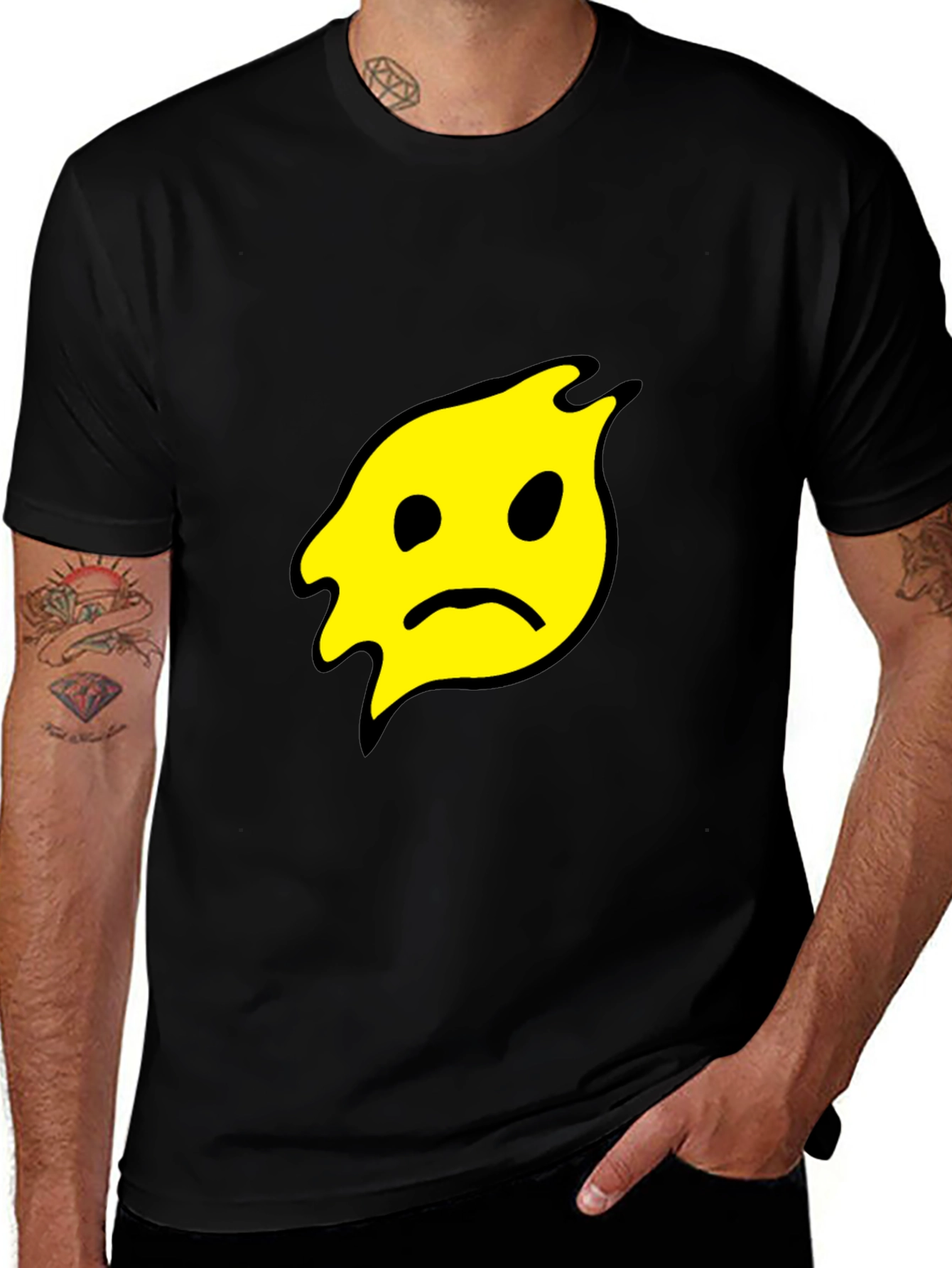 Variant 7 of Sad Blob Graphic Tee - Black Unisex T-Shirt