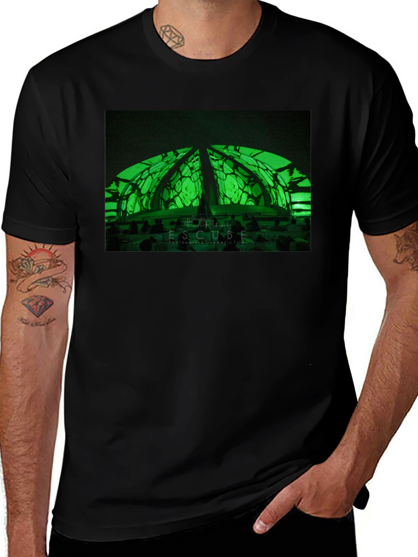 Variant 19 of Futuristic Green Dome T-Shirt - Stylish & Unique Design