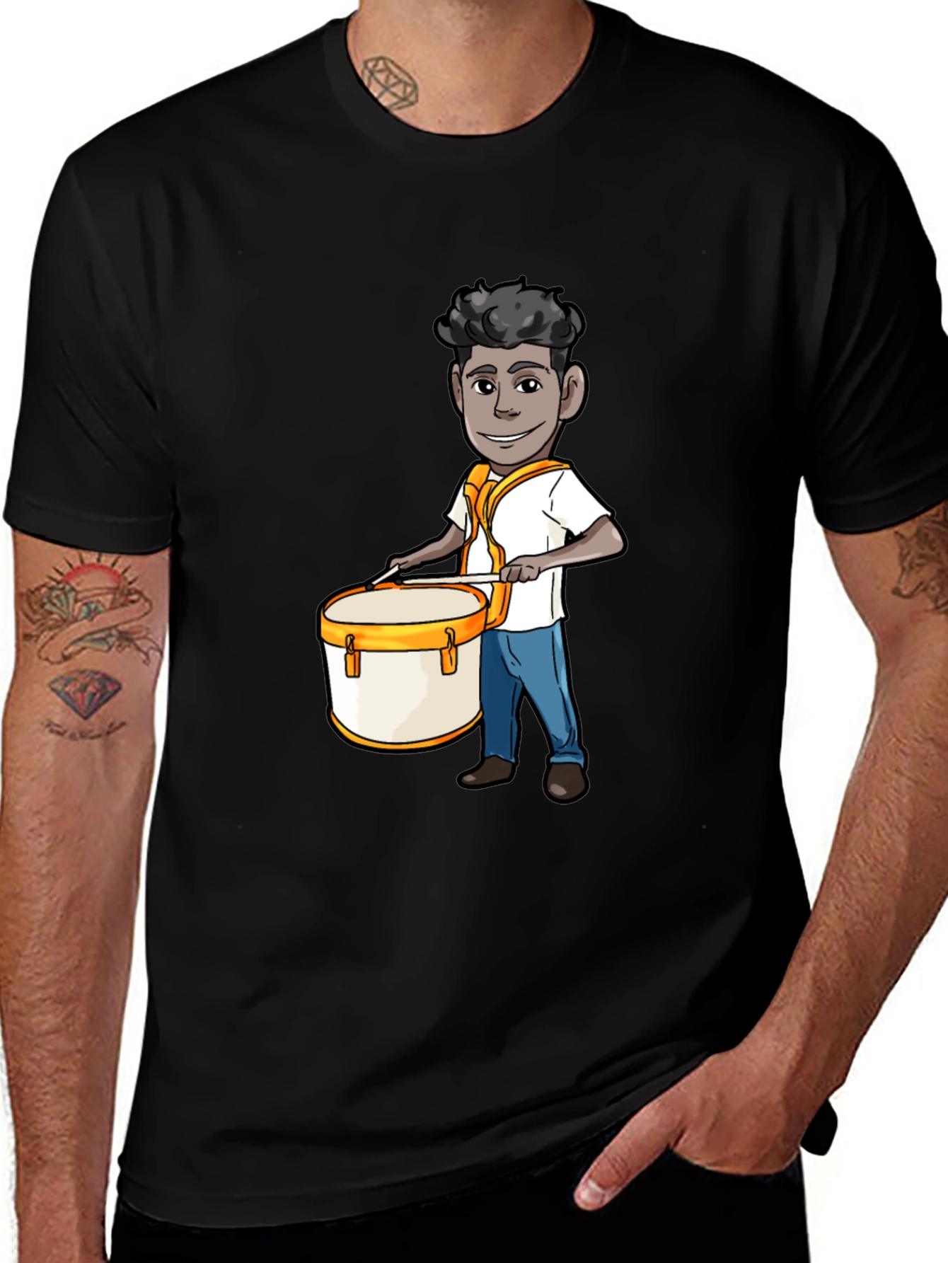 Variant 6 of Cartoon Drummer Graphic Tee