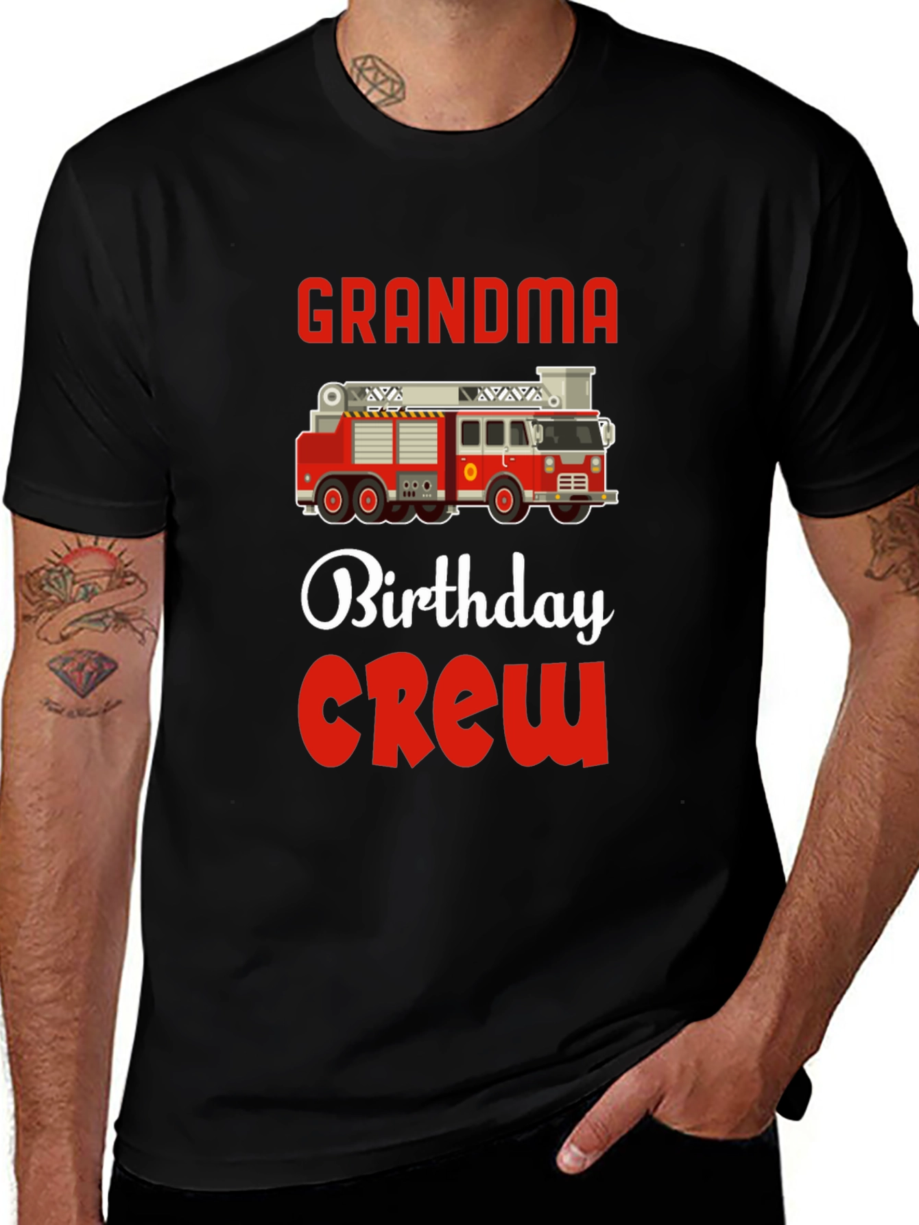 Variant 10 of Grandma Birthday Crew Firetruck T-Shirt
