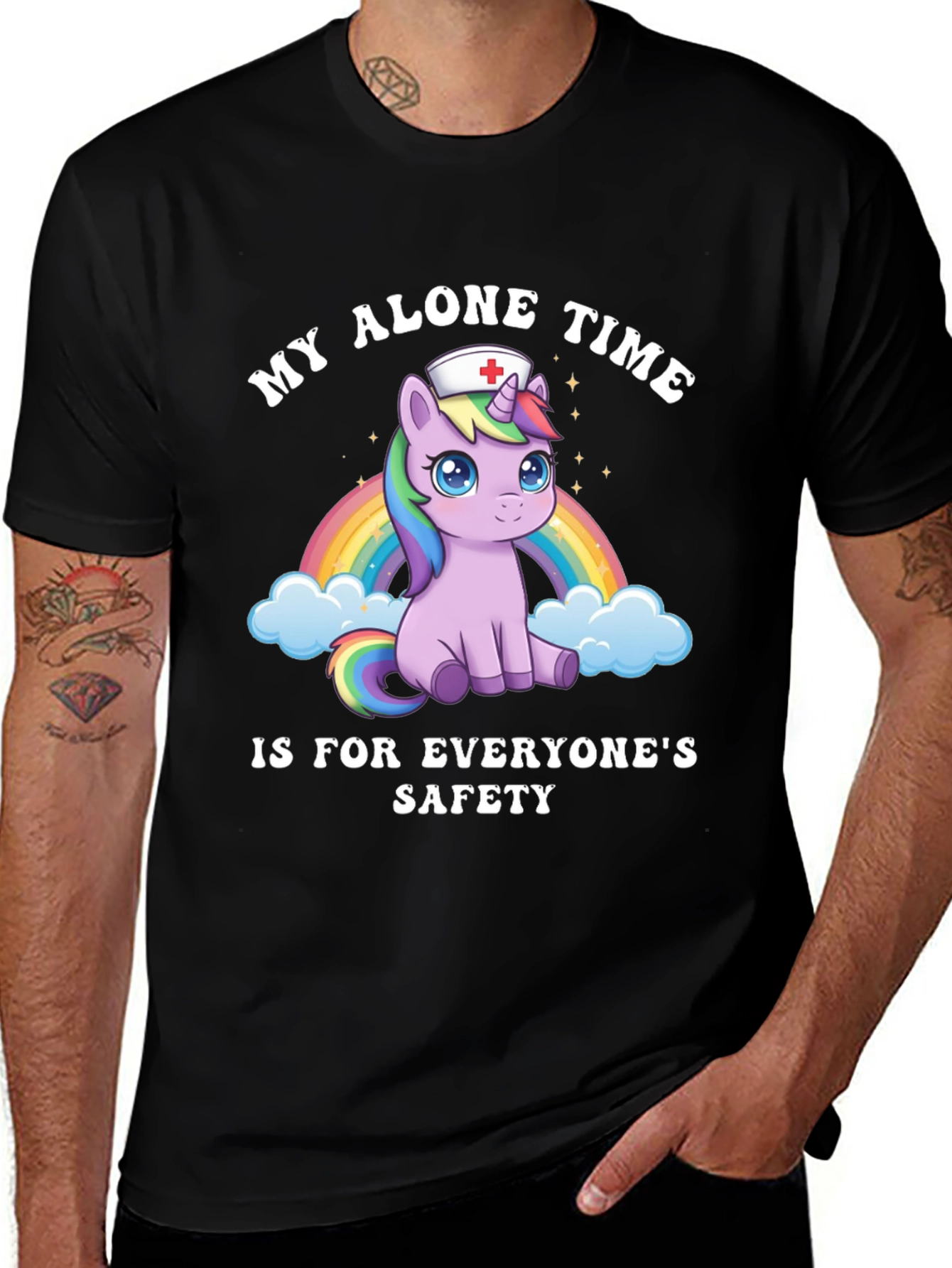Variant 17 of Unicorn Nurse T-Shirt - My Alone Time Safety Tee