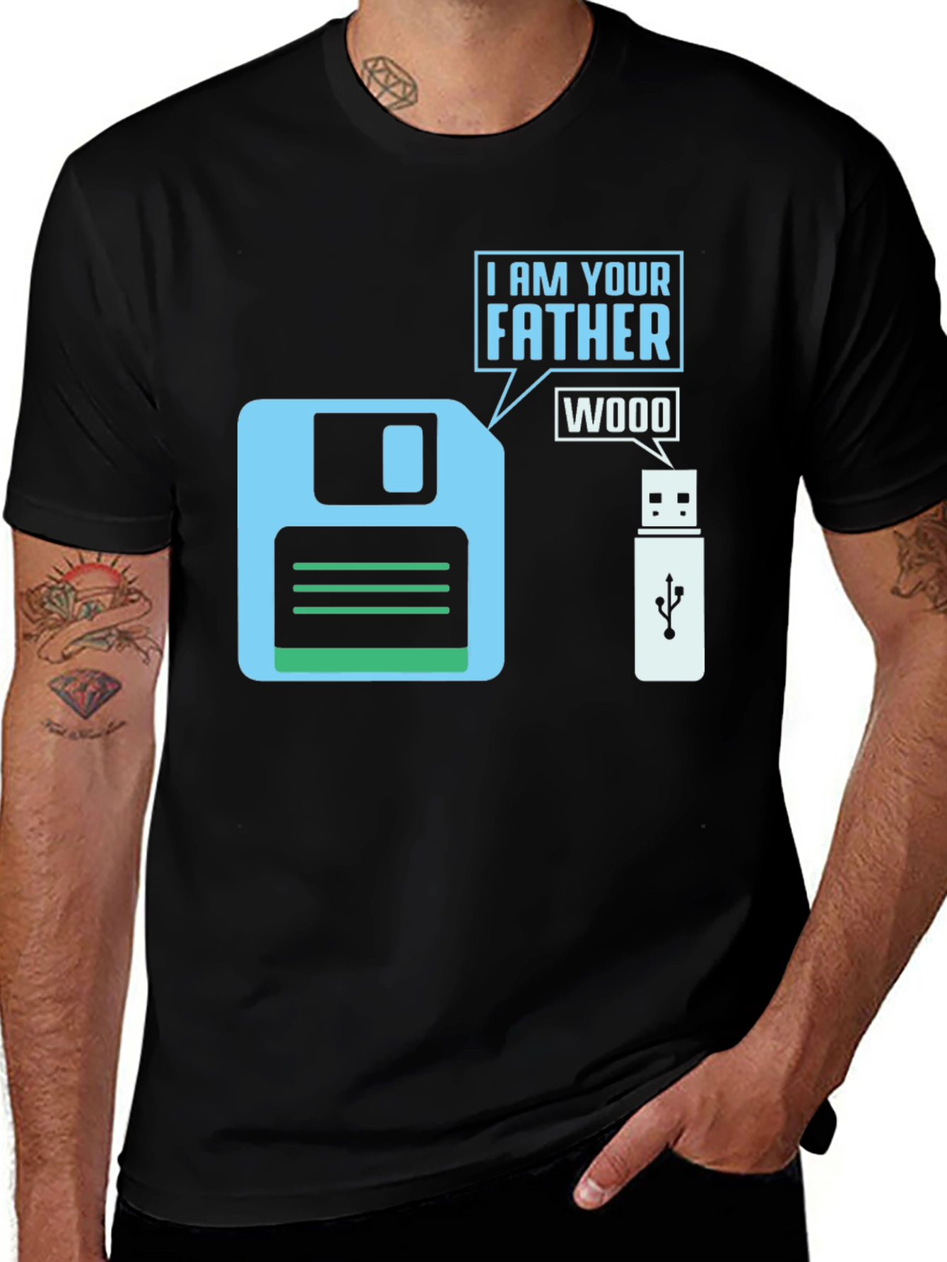 Variant 25 of I Am Your Father Floppy Disk T-Shirt