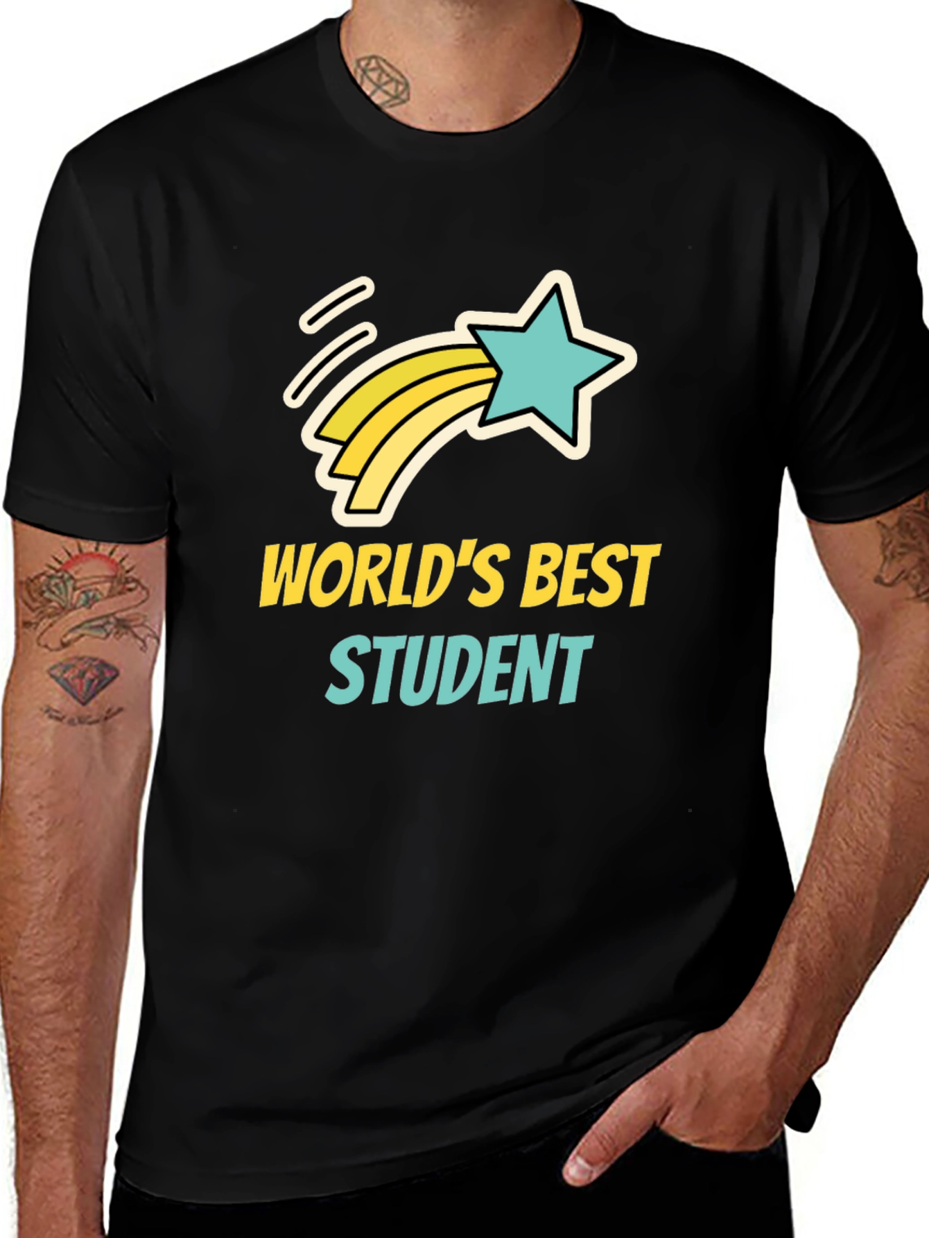 Variant 16 of World's Best Student T-Shirt - Black Cotton Tee