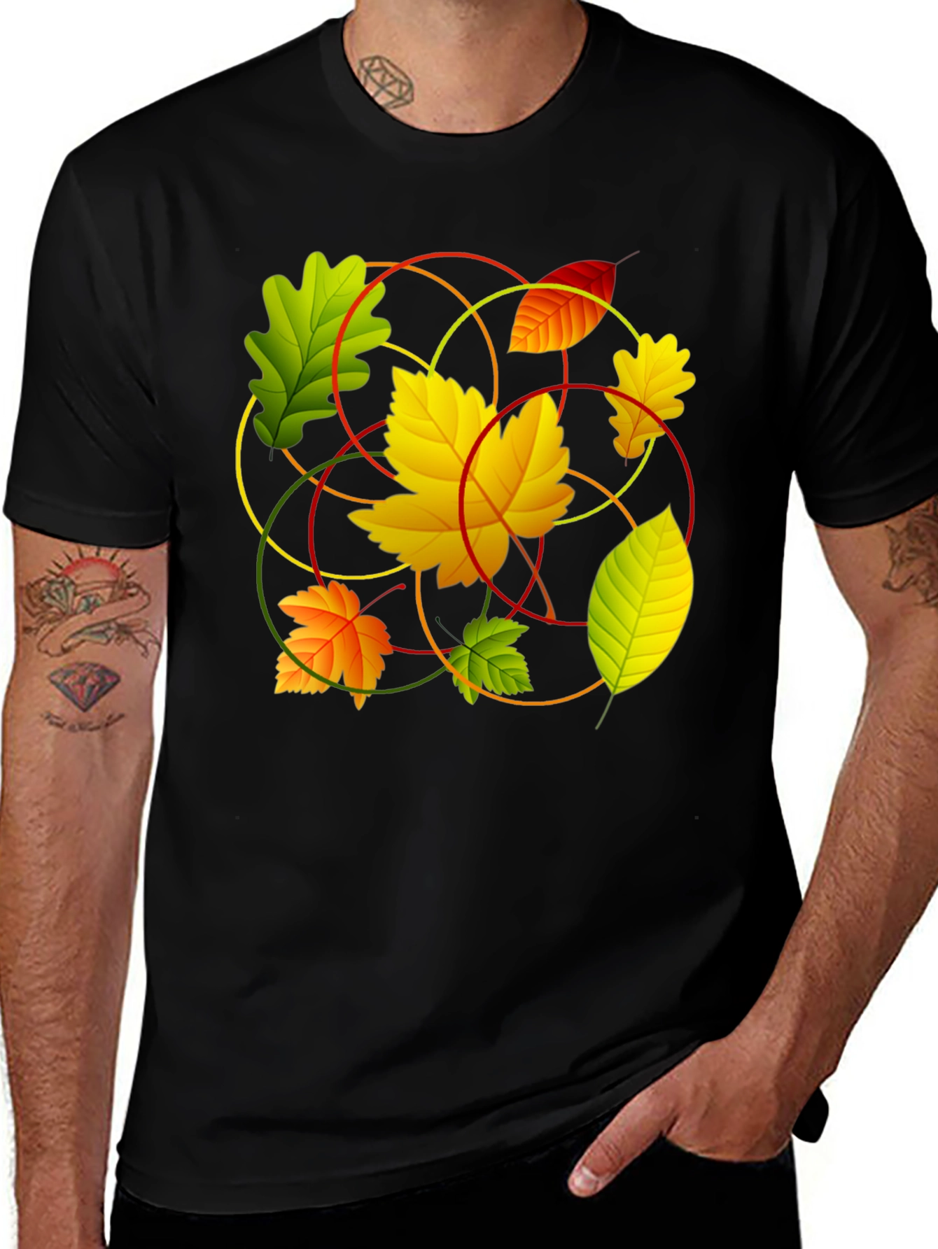Autumn Leaves Graphic T-Shirt - Stylish Fall Design