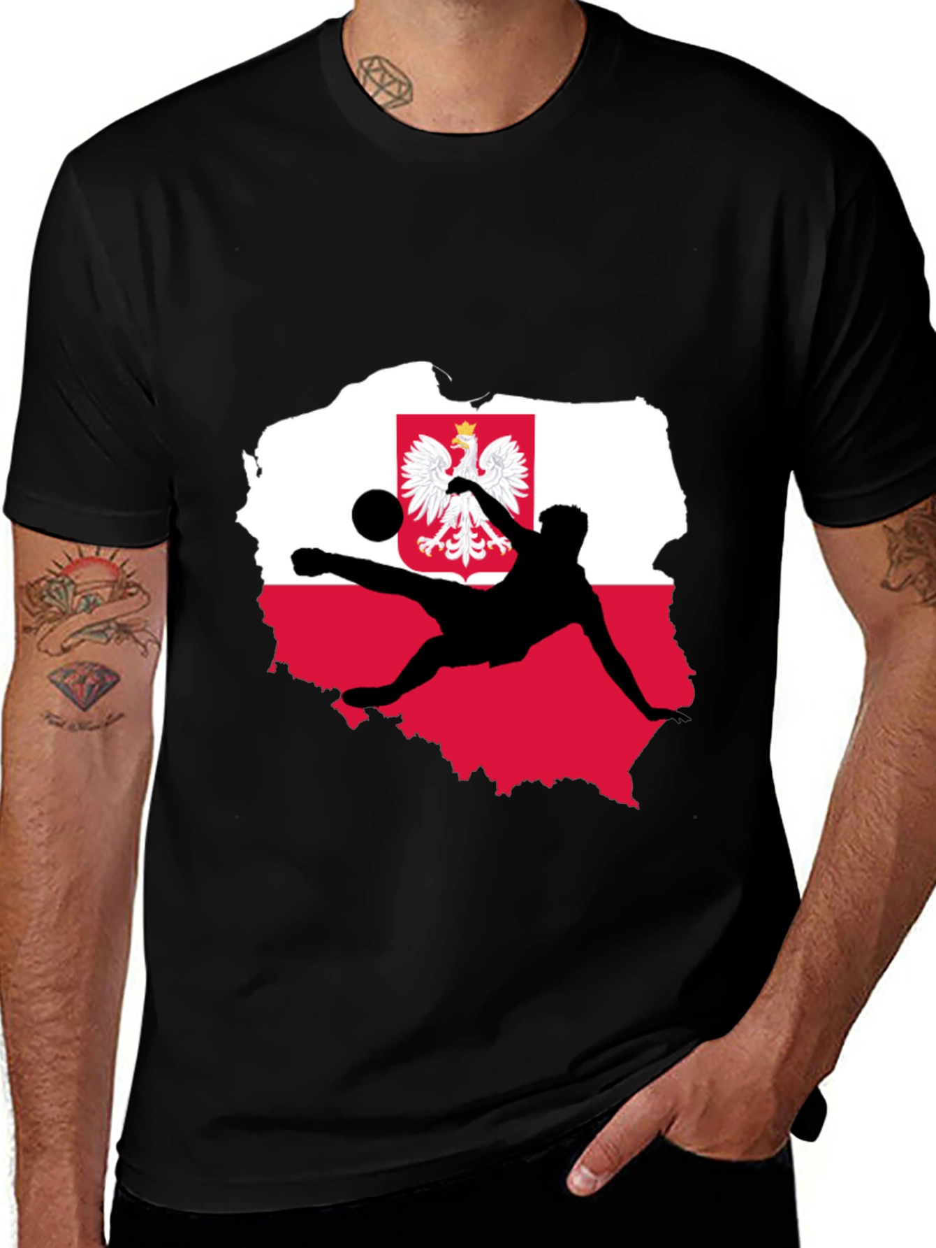 Variant 22 of Poland Soccer Silhouette Graphic Tee