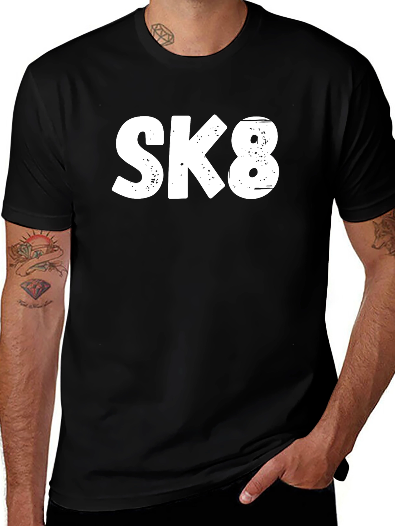 SK8 Graphic Tee - Black Casual T-Shirt