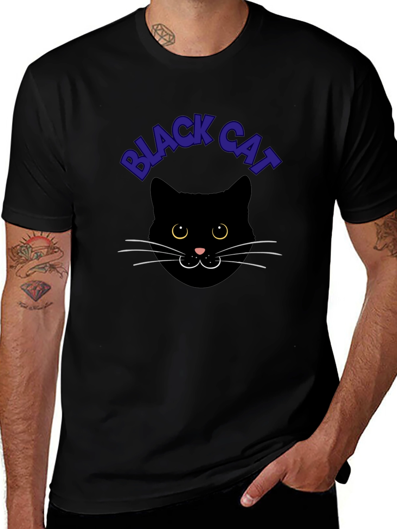 Variant 29 of Black Cat Graphic Tee - Soft Cotton Comfort