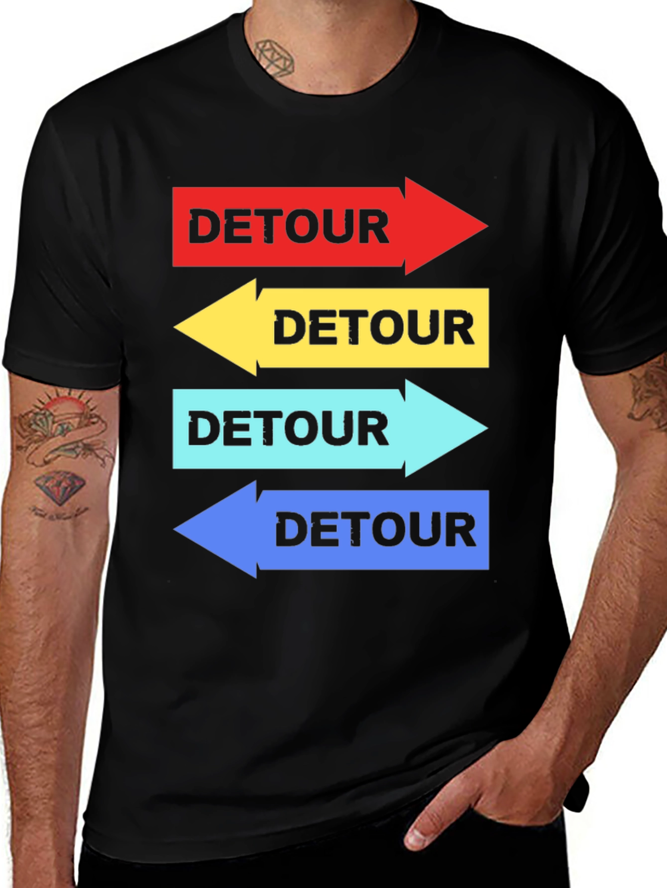 Variant 3 of Detour Arrow Graphic Tee - Funny Directional T-Shirt