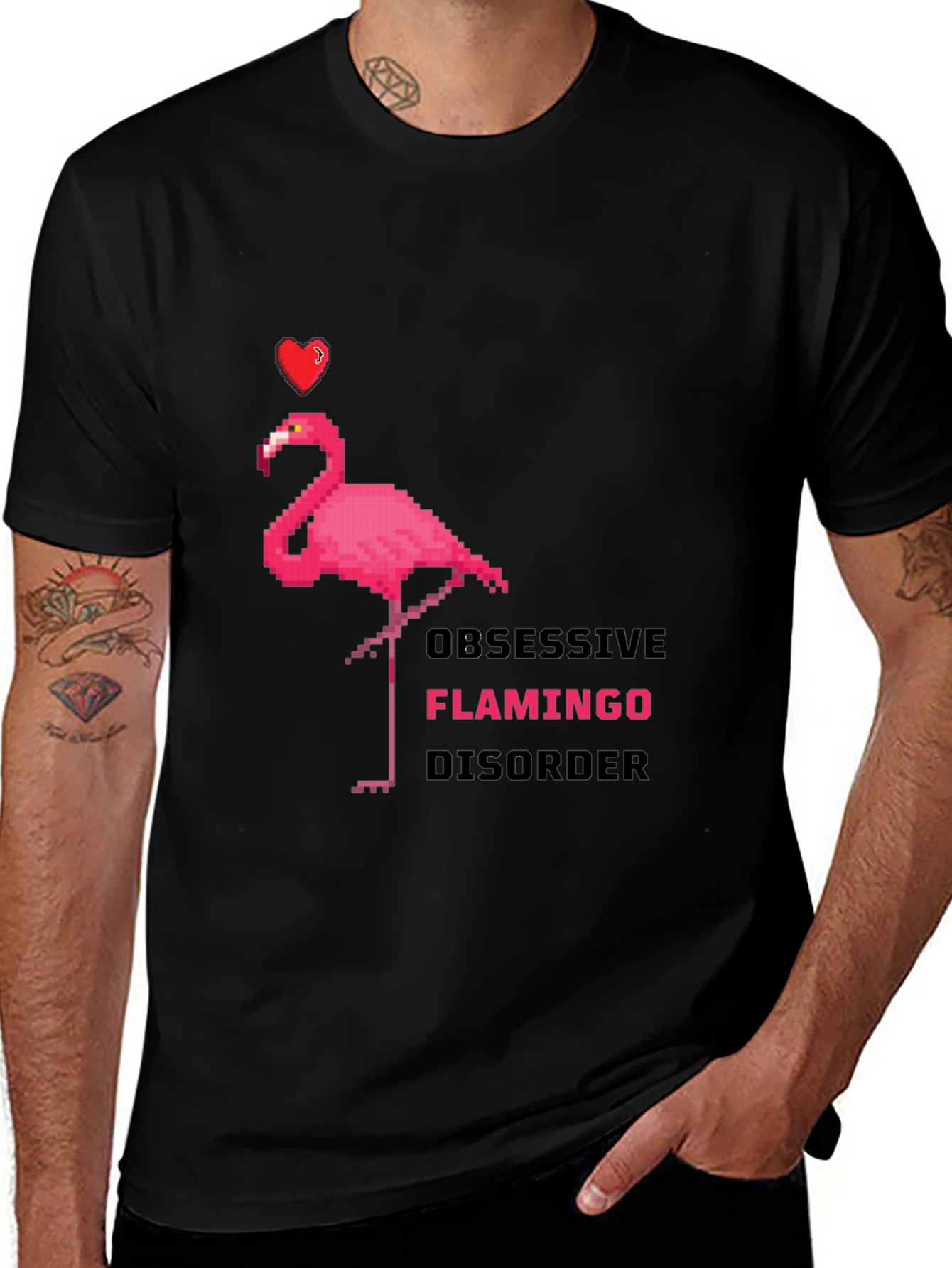 Variant 2 of Obsessive Flamingo Disorder Graphic T-Shirt