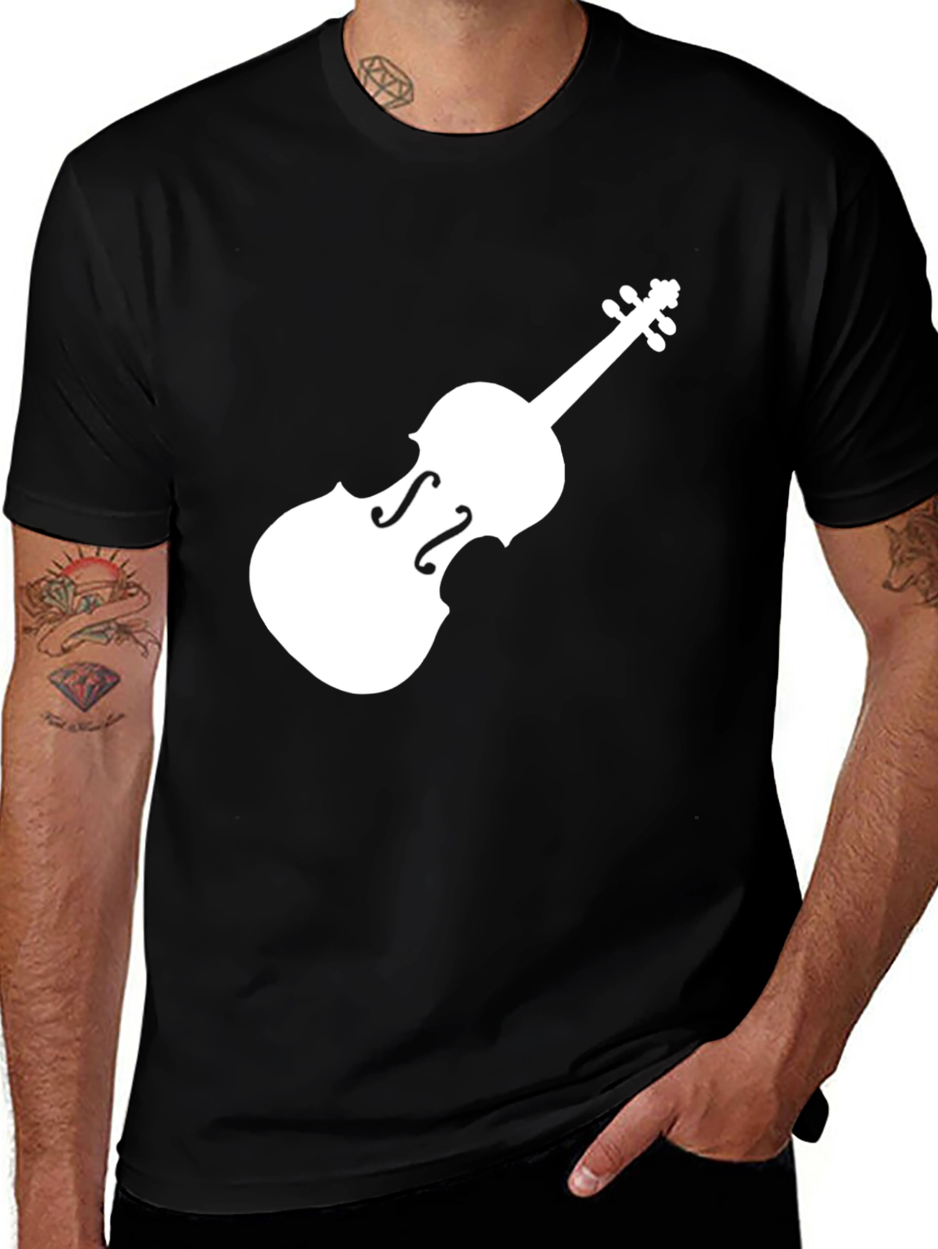 Variant 26 of Musical Violin T-Shirt - Black
